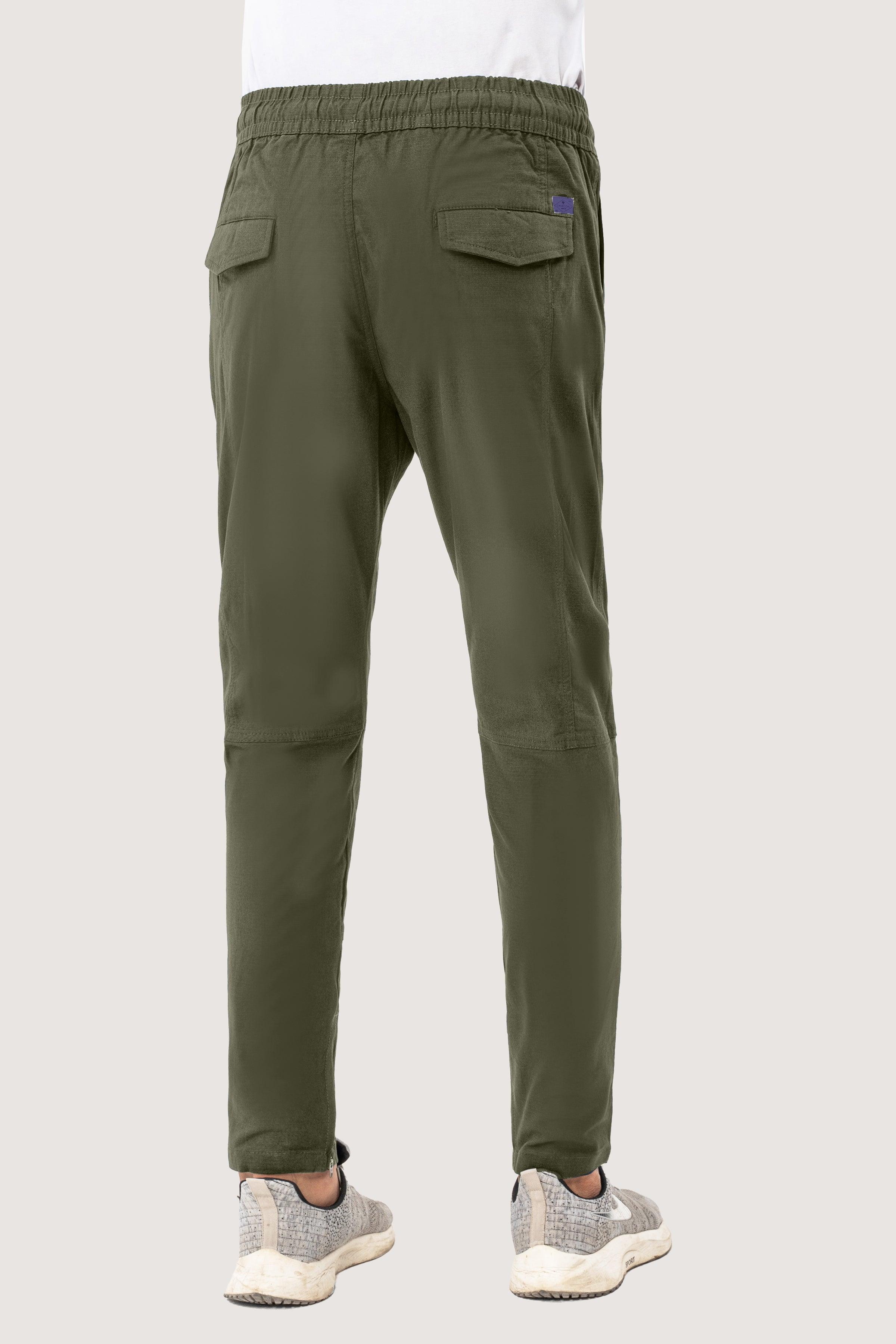CASUAL RIPSTOP TROUSER DARK OLIVE at Charcoal Clothing