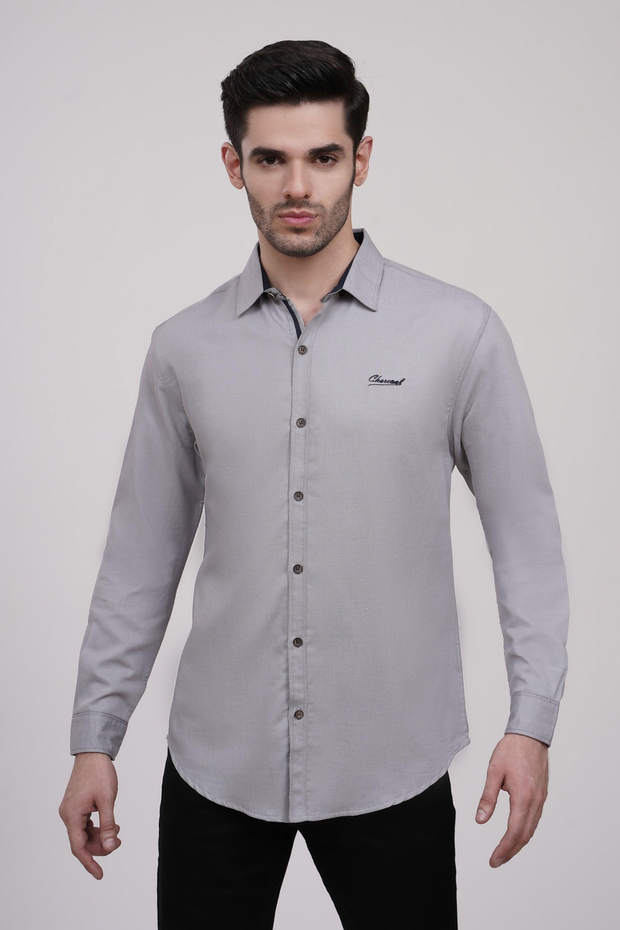 CASUAL SHIRT ASH GREY at Charcoal Clothing