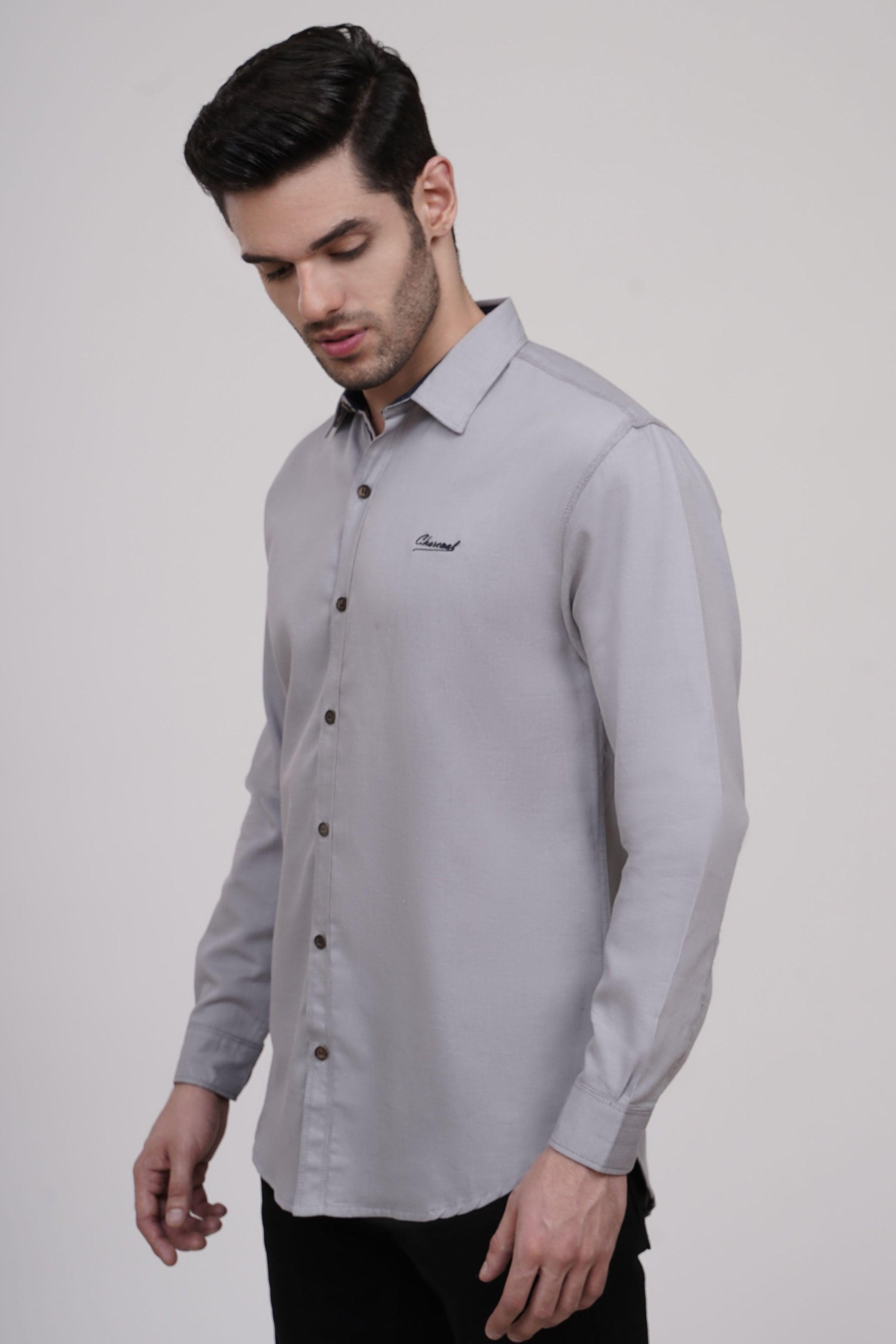 CASUAL SHIRT ASH GREY at Charcoal Clothing