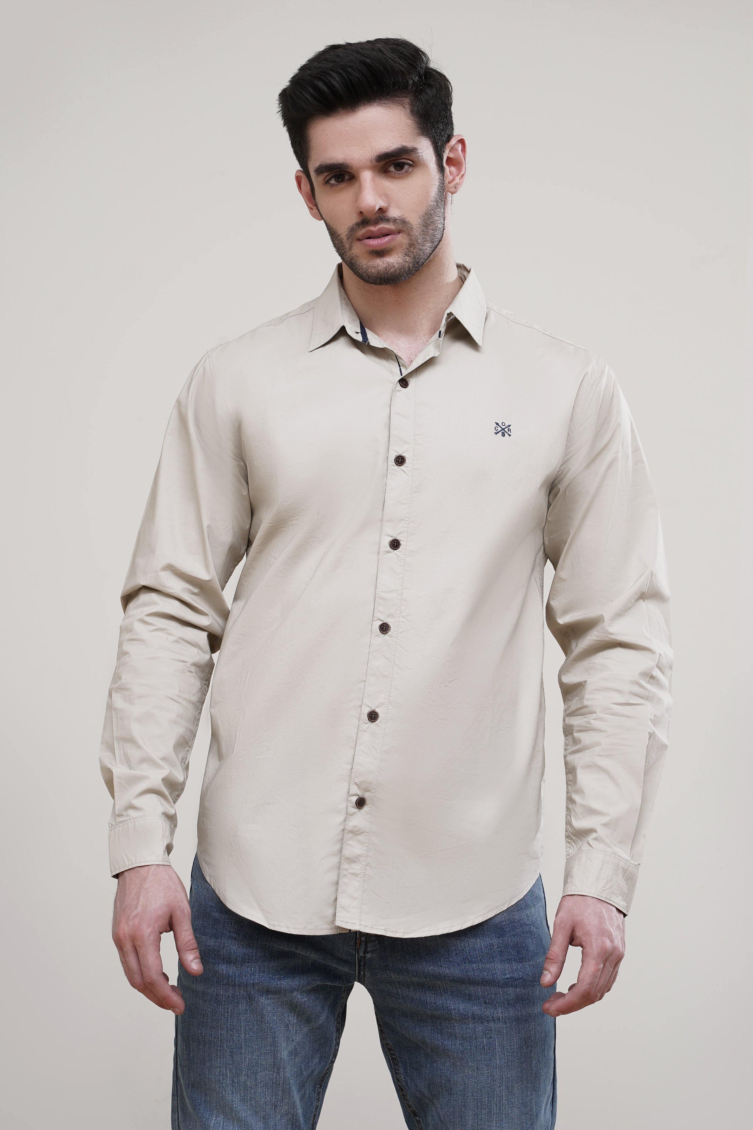 CASUAL SHIRT BEIGE at Charcoal Clothing
