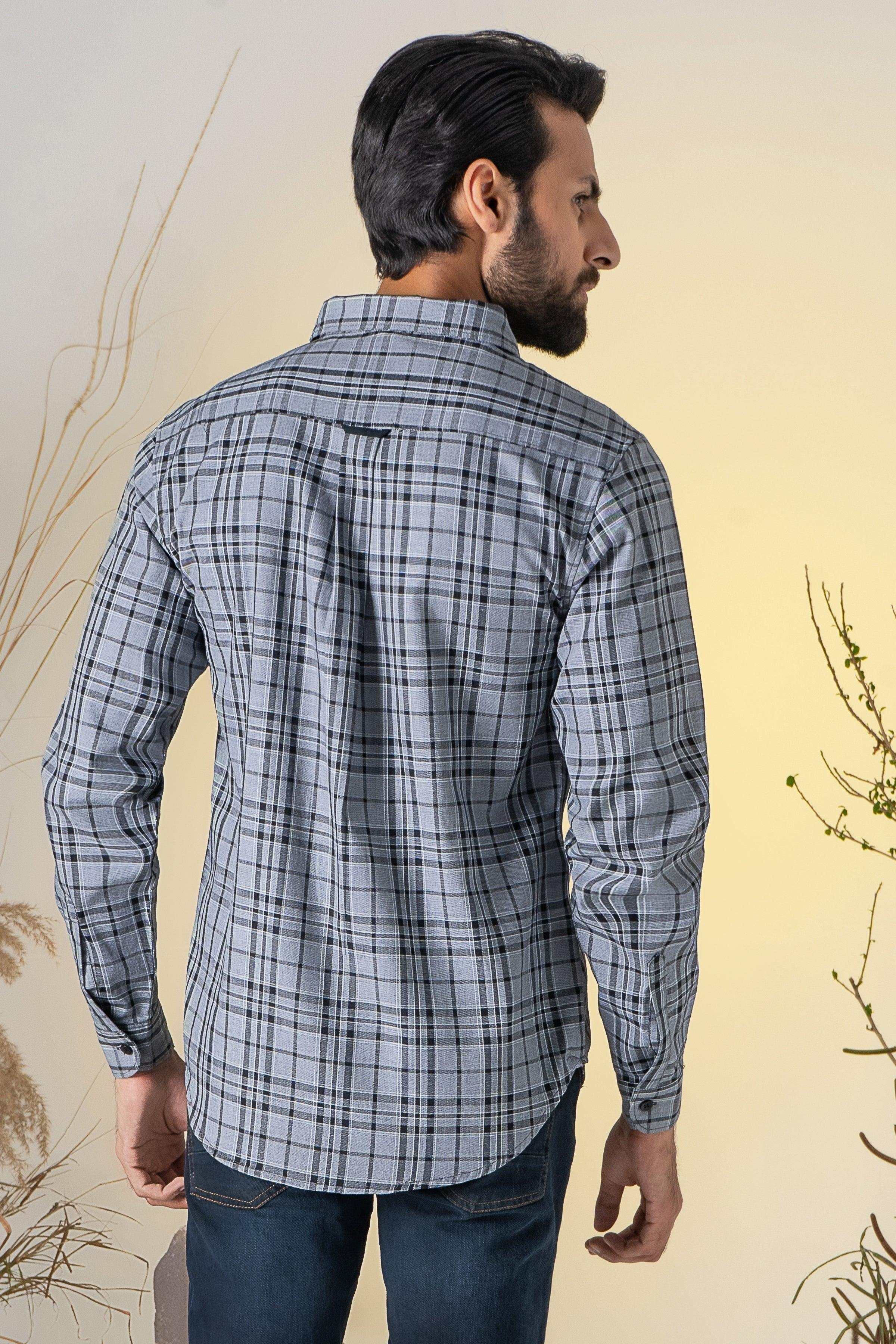 CASUAL SHIRT BLACK GREY at Charcoal Clothing