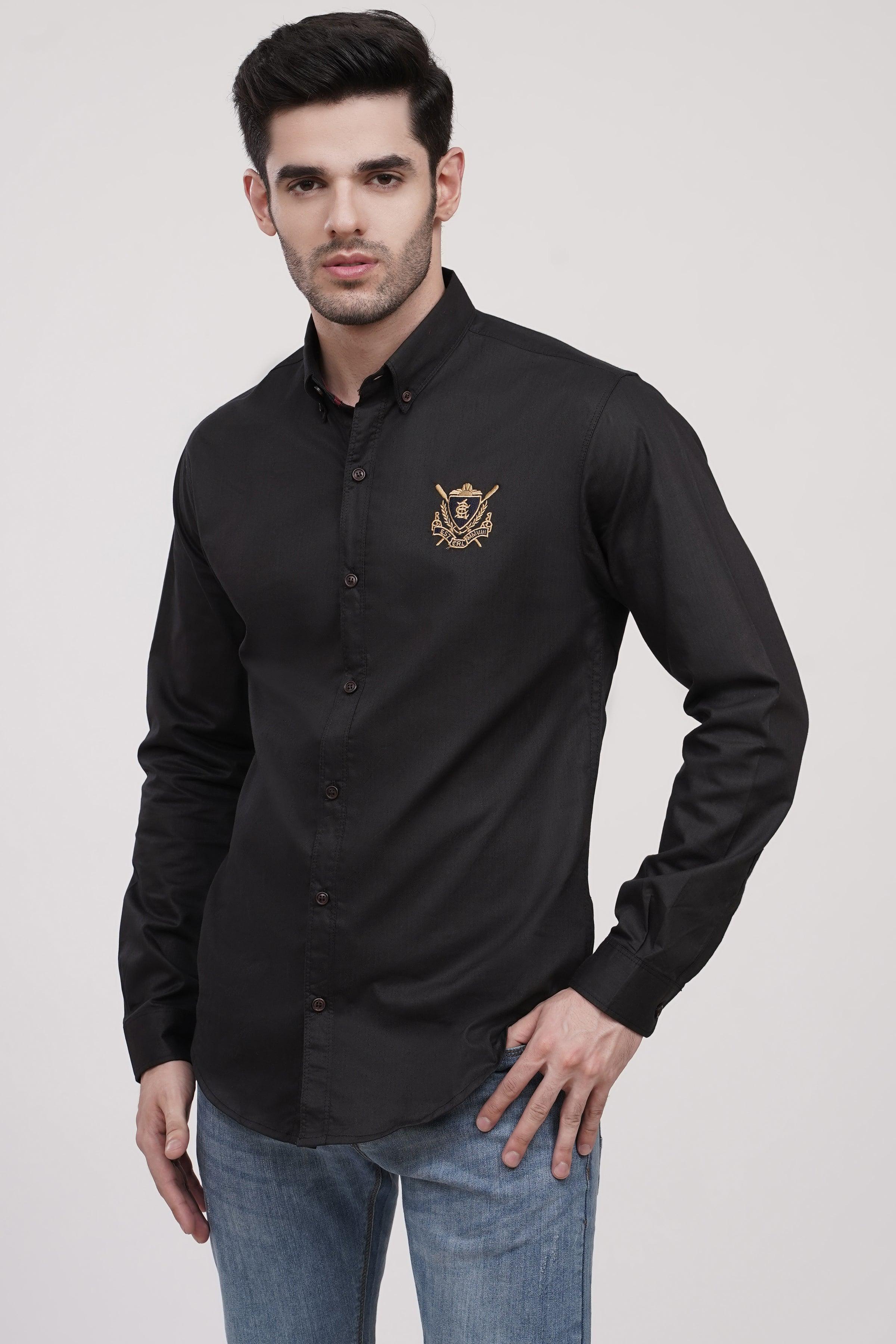 CASUAL SHIRT BLACK at Charcoal Clothing