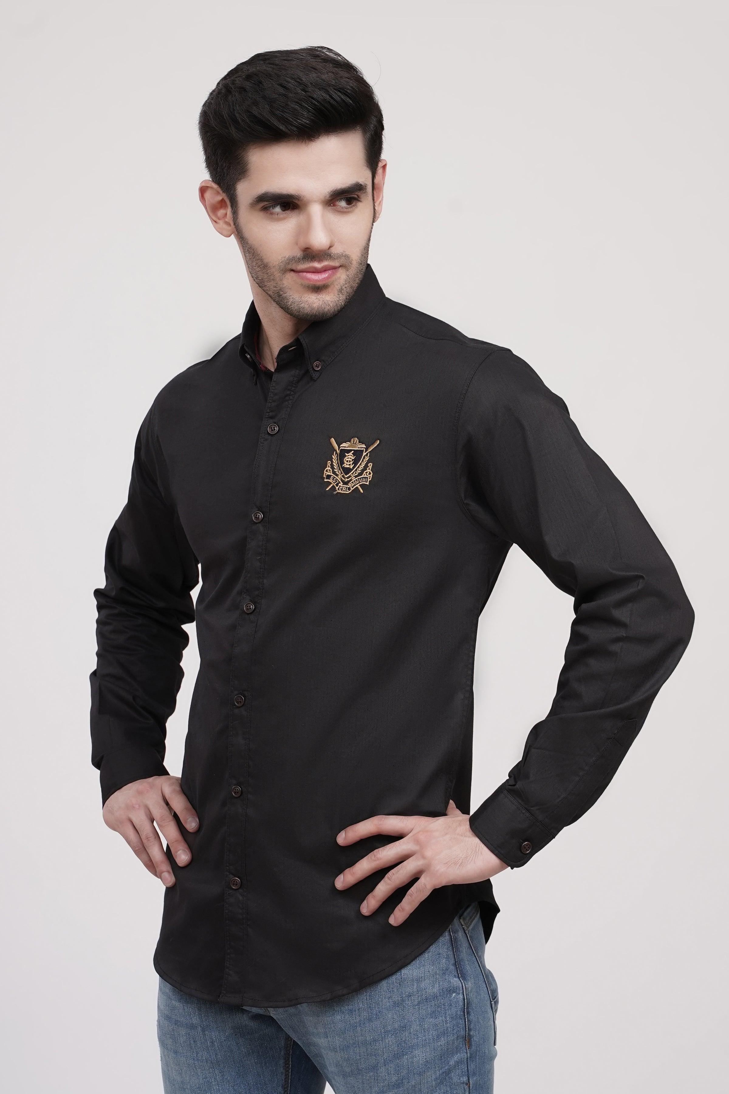 CASUAL SHIRT BLACK at Charcoal Clothing