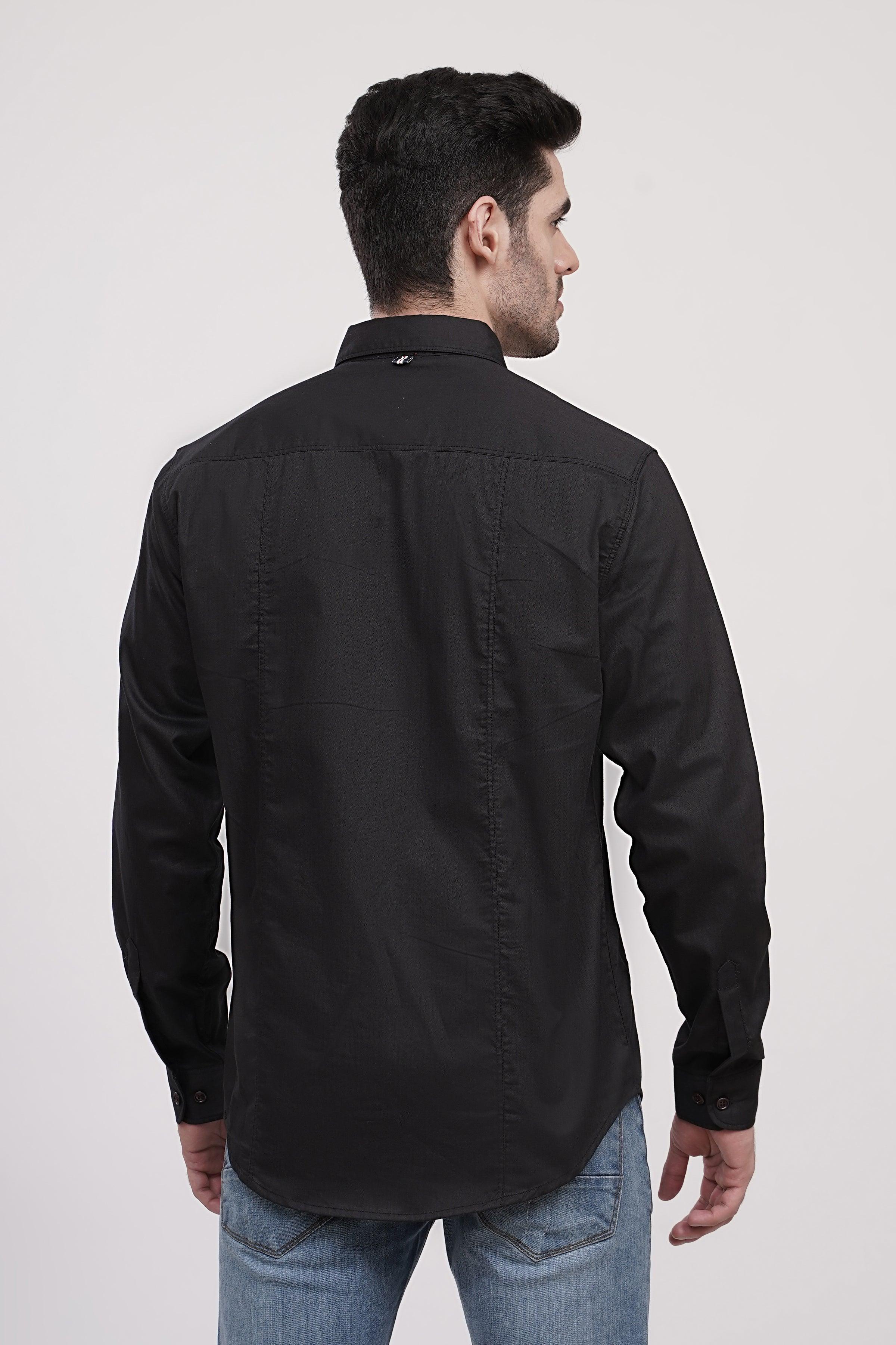 CASUAL SHIRT BLACK at Charcoal Clothing