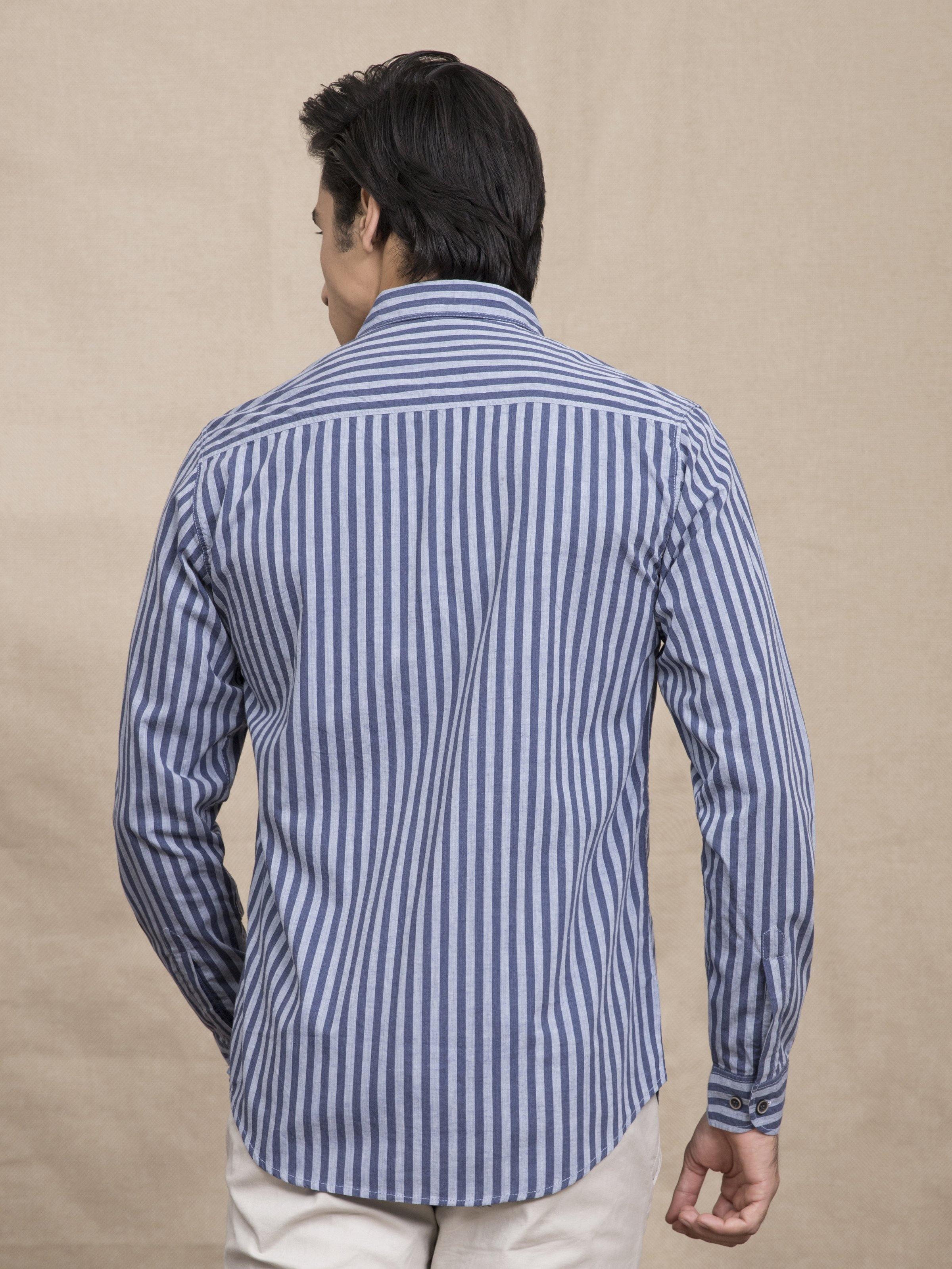 CASUAL SHIRT BLUE LINE at Charcoal Clothing