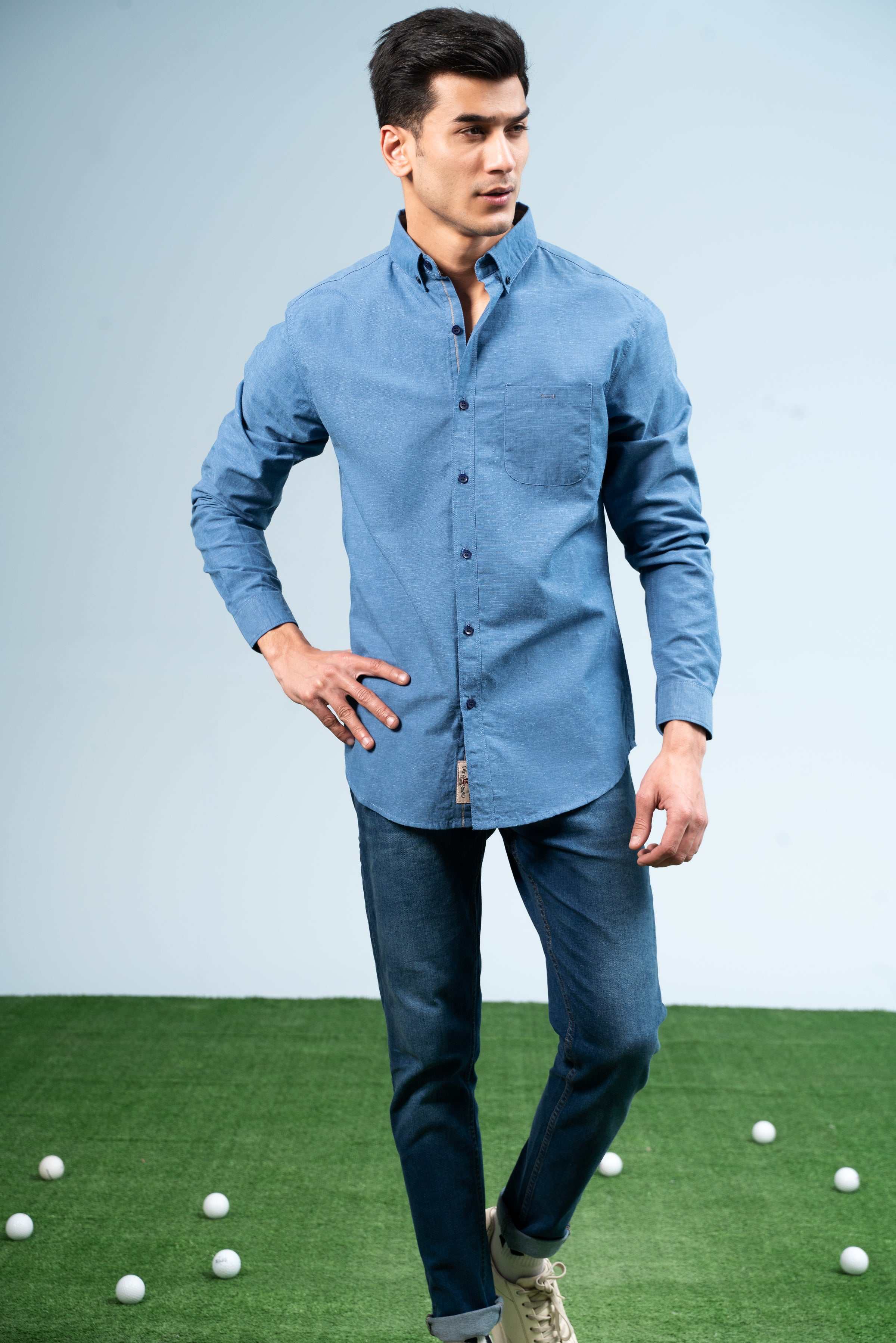 CASUAL SHIRT BLUE at Charcoal Clothing