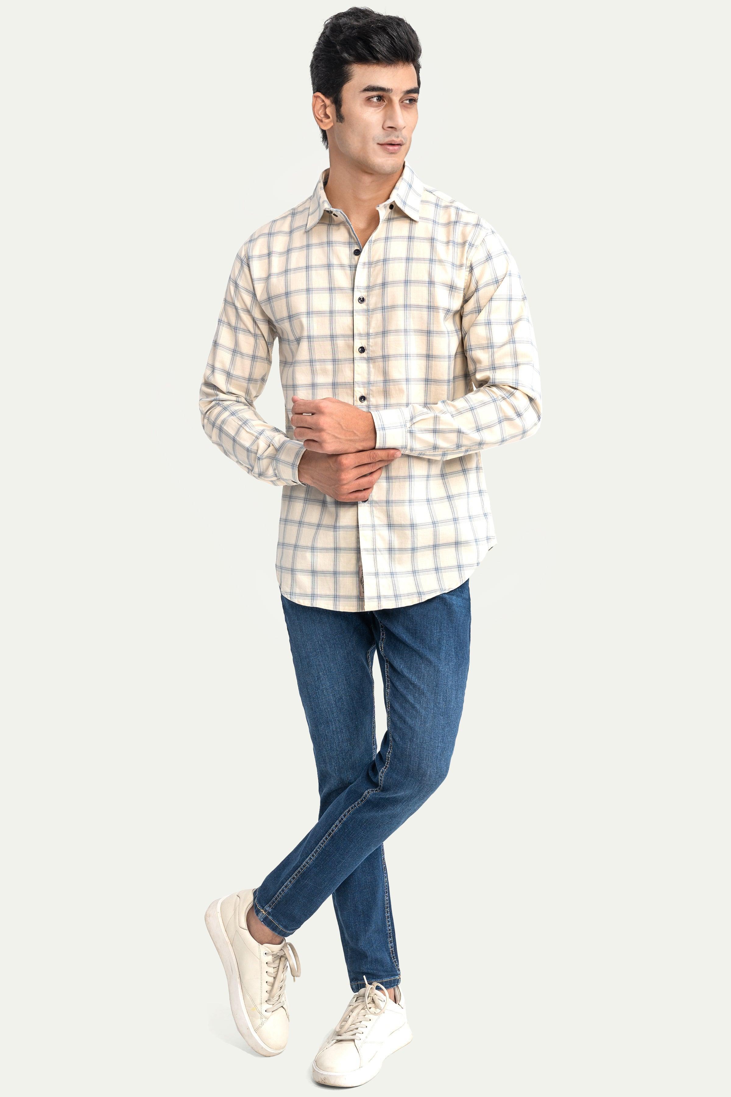 CASUAL SHIRT CHAMBRAY BLUE at Charcoal Clothing