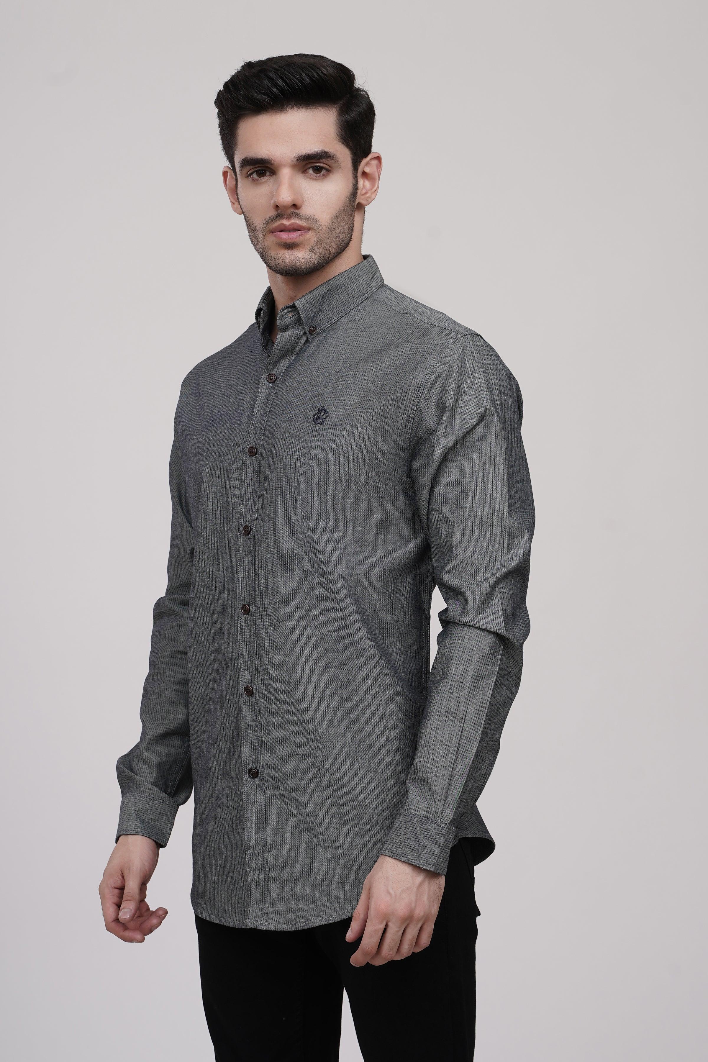 CASUAL SHIRT DENIM GREY at Charcoal Clothing