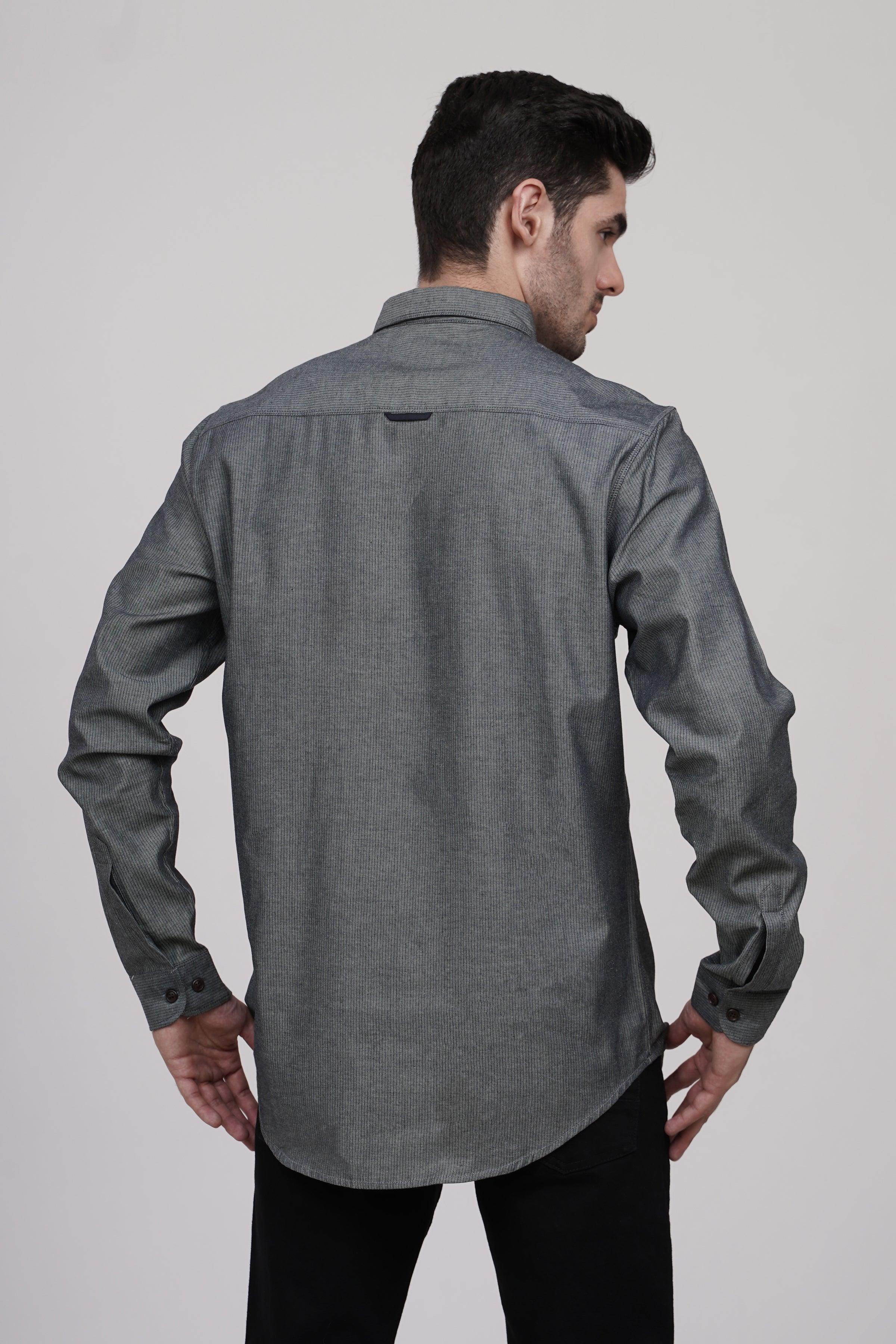 CASUAL SHIRT DENIM GREY at Charcoal Clothing