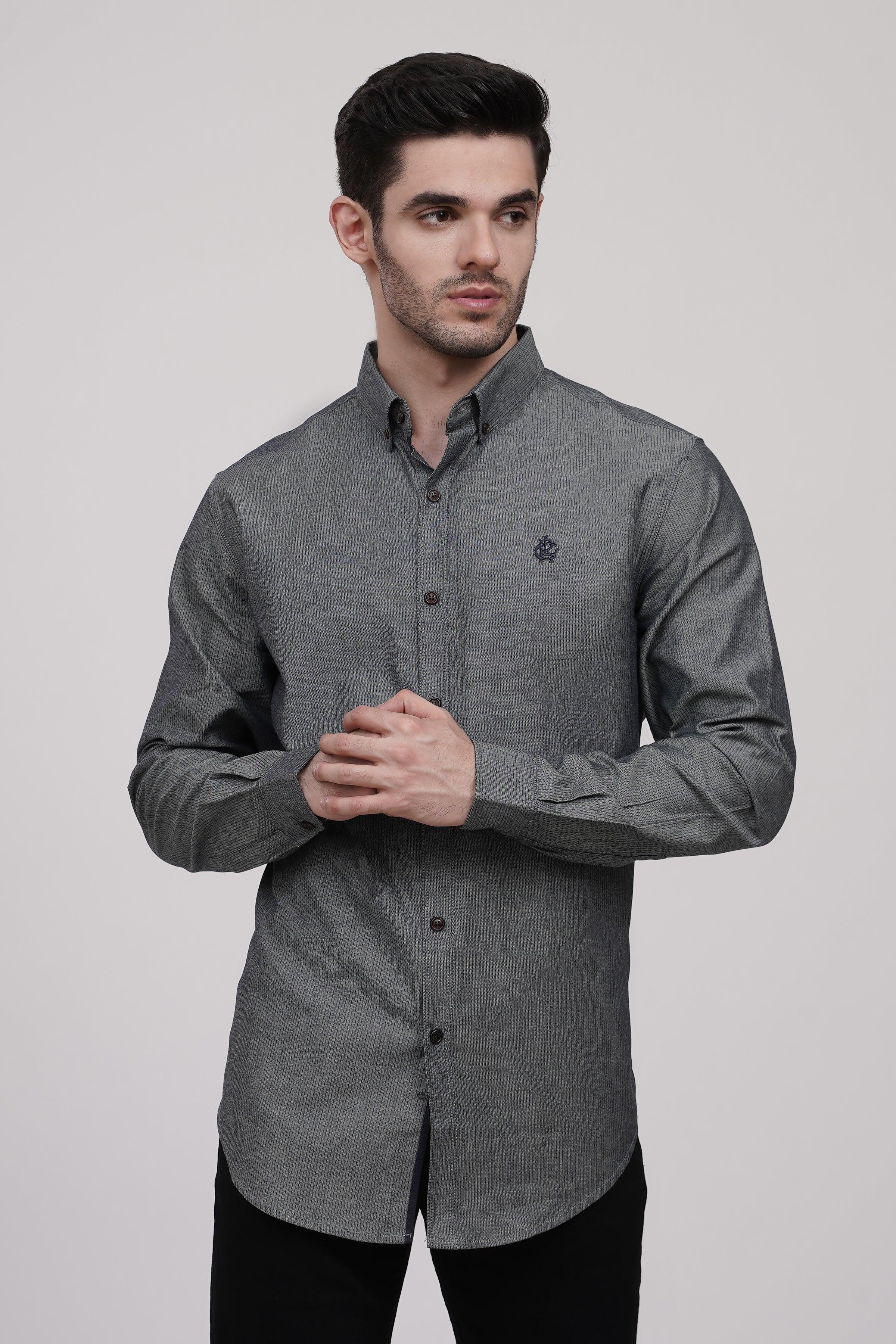 CASUAL SHIRT DENIM GREY at Charcoal Clothing