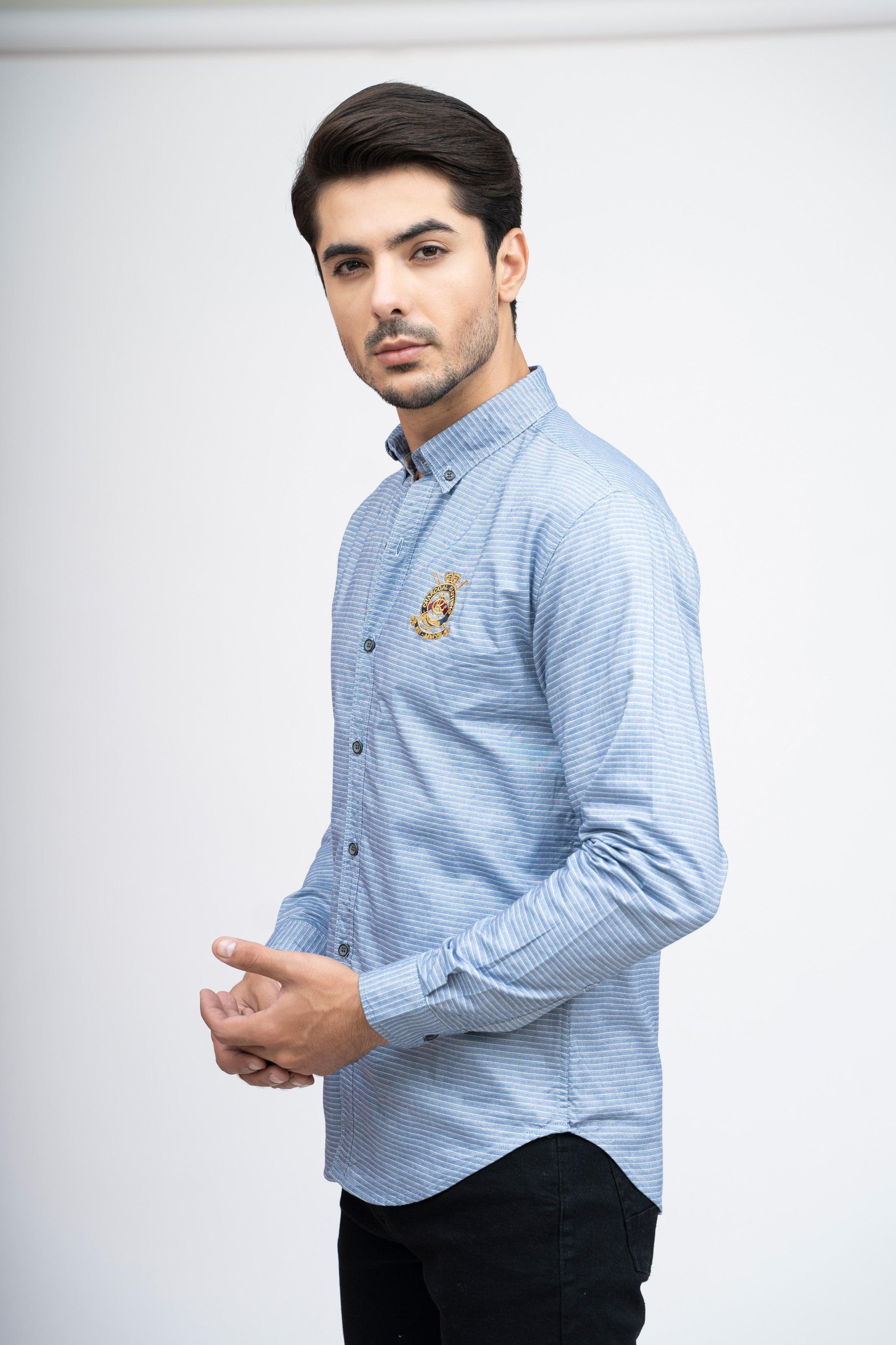 CASUAL SHIRT F/S LIGHT BLUE at Charcoal Clothing