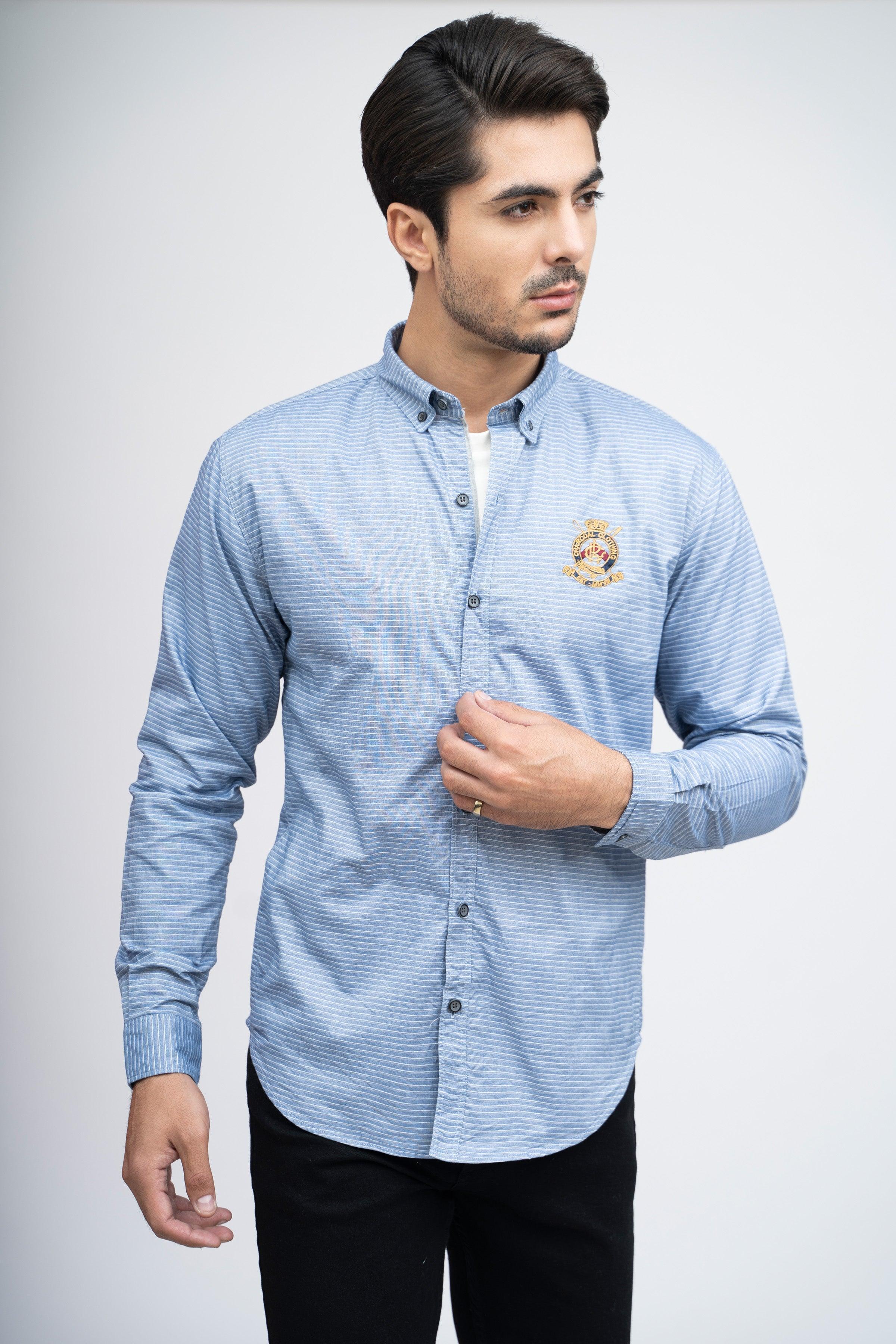 CASUAL SHIRT F/S LIGHT BLUE at Charcoal Clothing