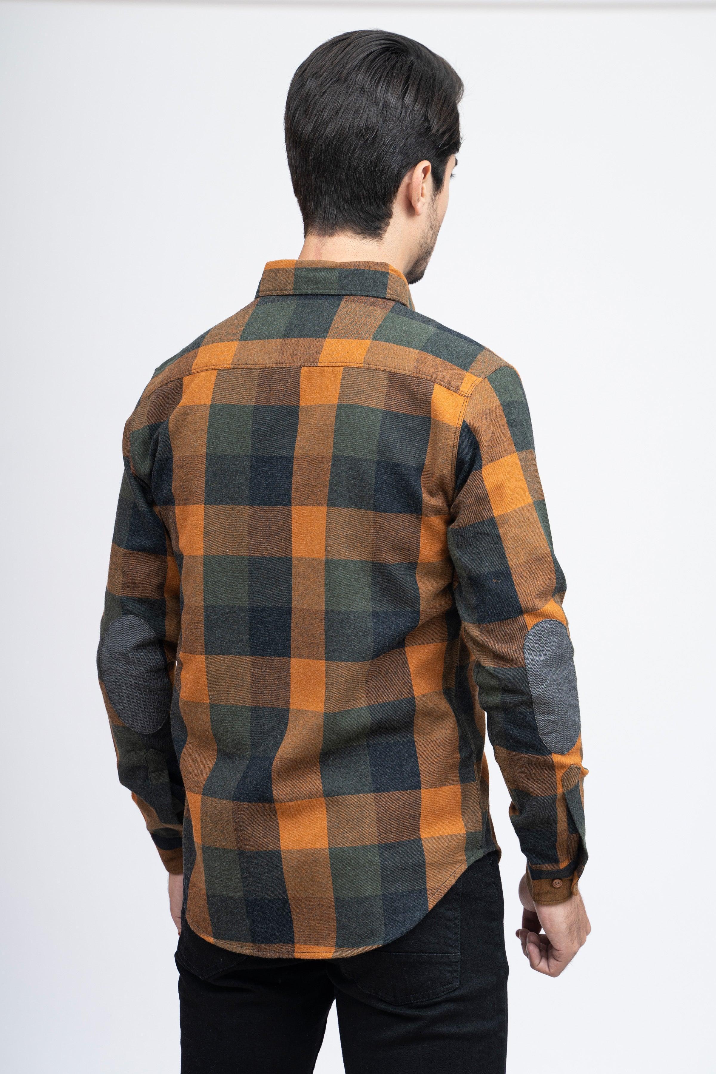 CASUAL SHIRT F/S RUST CHECK at Charcoal Clothing