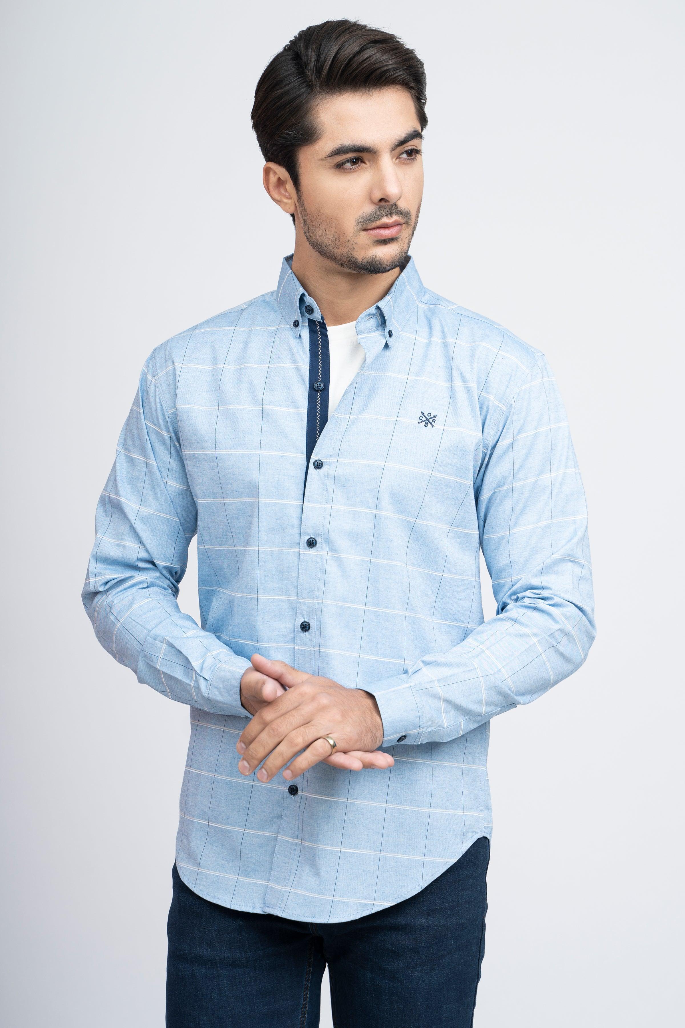 CASUAL SHIRT F/S SKY BLUE at Charcoal Clothing