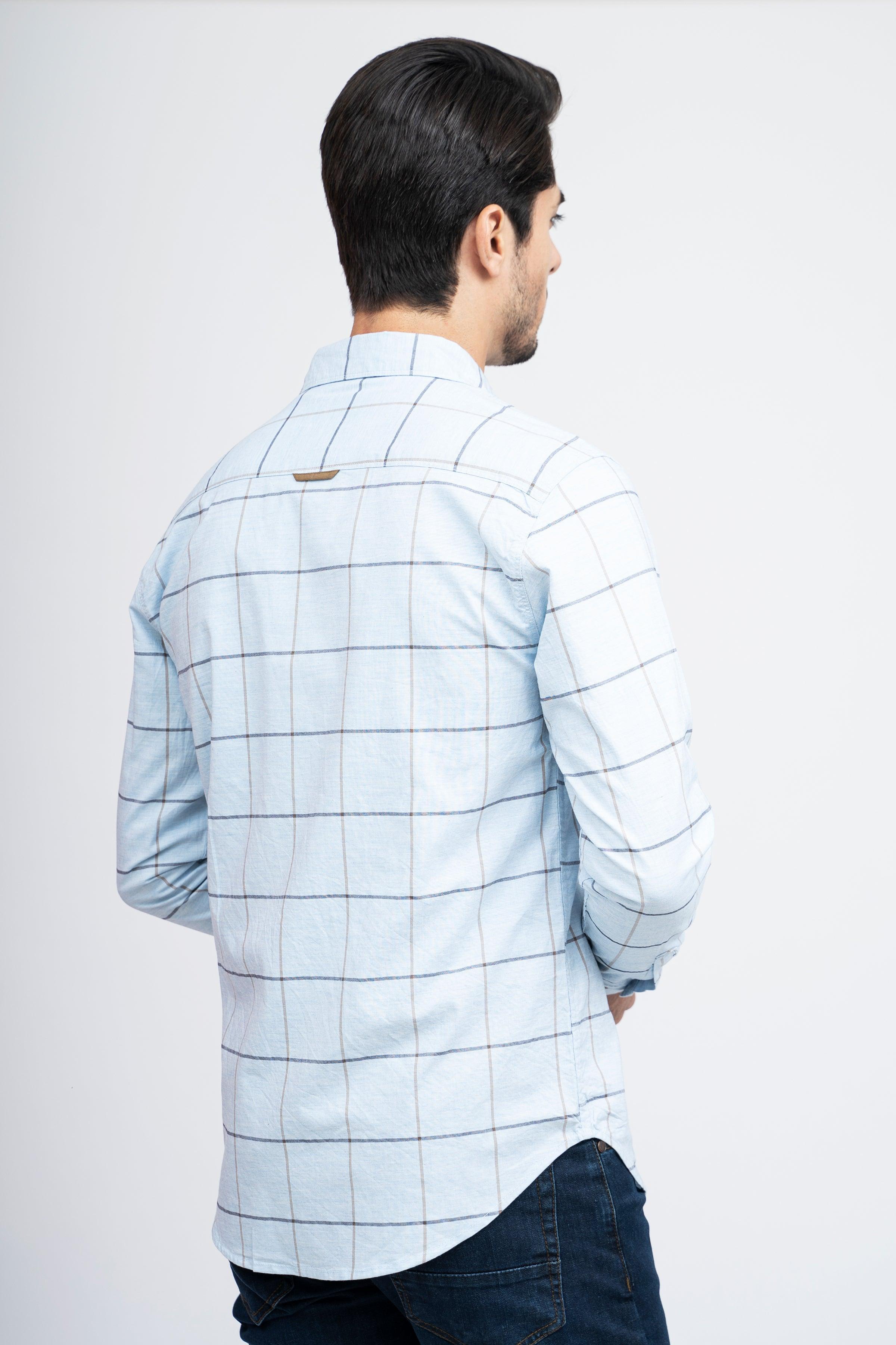 CASUAL SHIRT F/S SKY CHECK at Charcoal Clothing