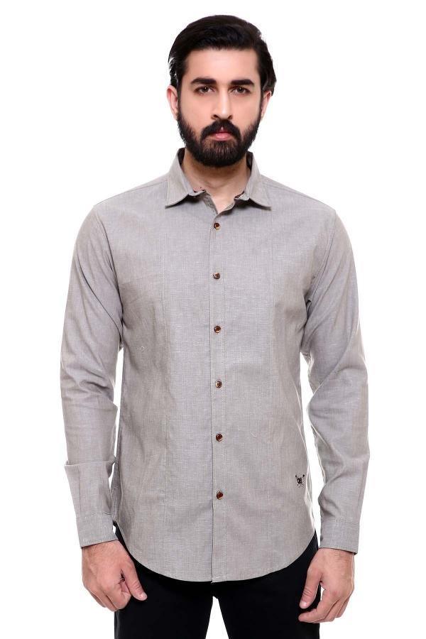 CASUAL SHIRT FULL SLEEVE GREEN SLIM FIT at Charcoal Clothing