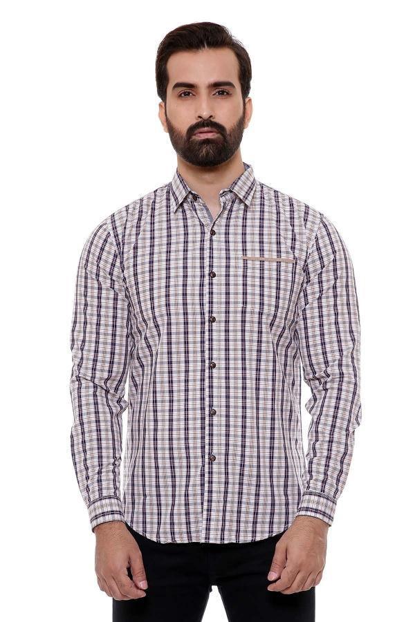 CASUAL SHIRT FULL SLEEVE MULTI SLIM FIT at Charcoal Clothing