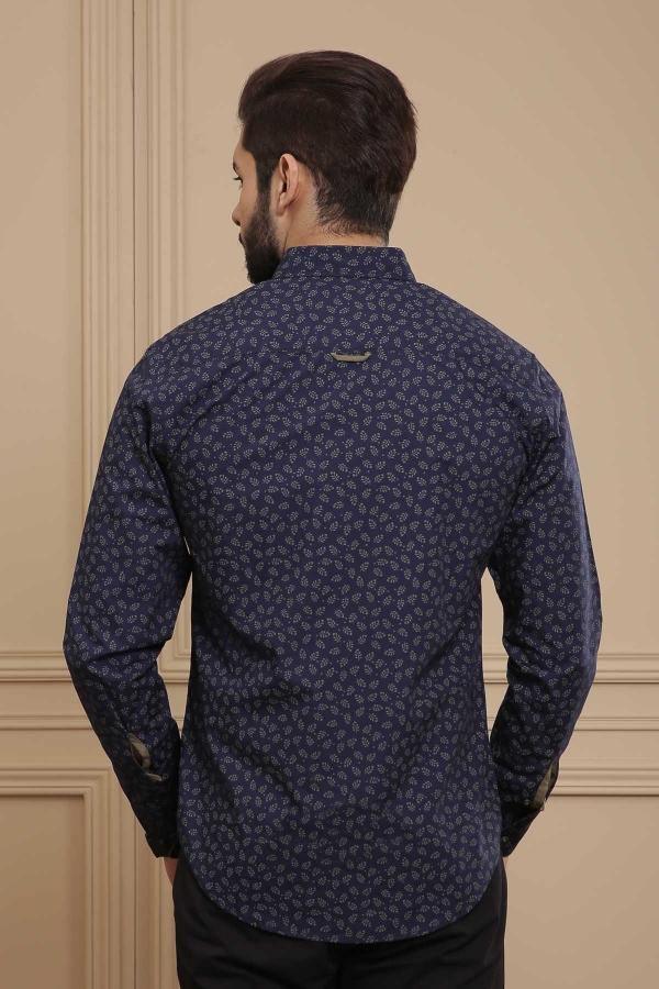 CASUAL SHIRT FULL SLEEVE NAVY at Charcoal Clothing