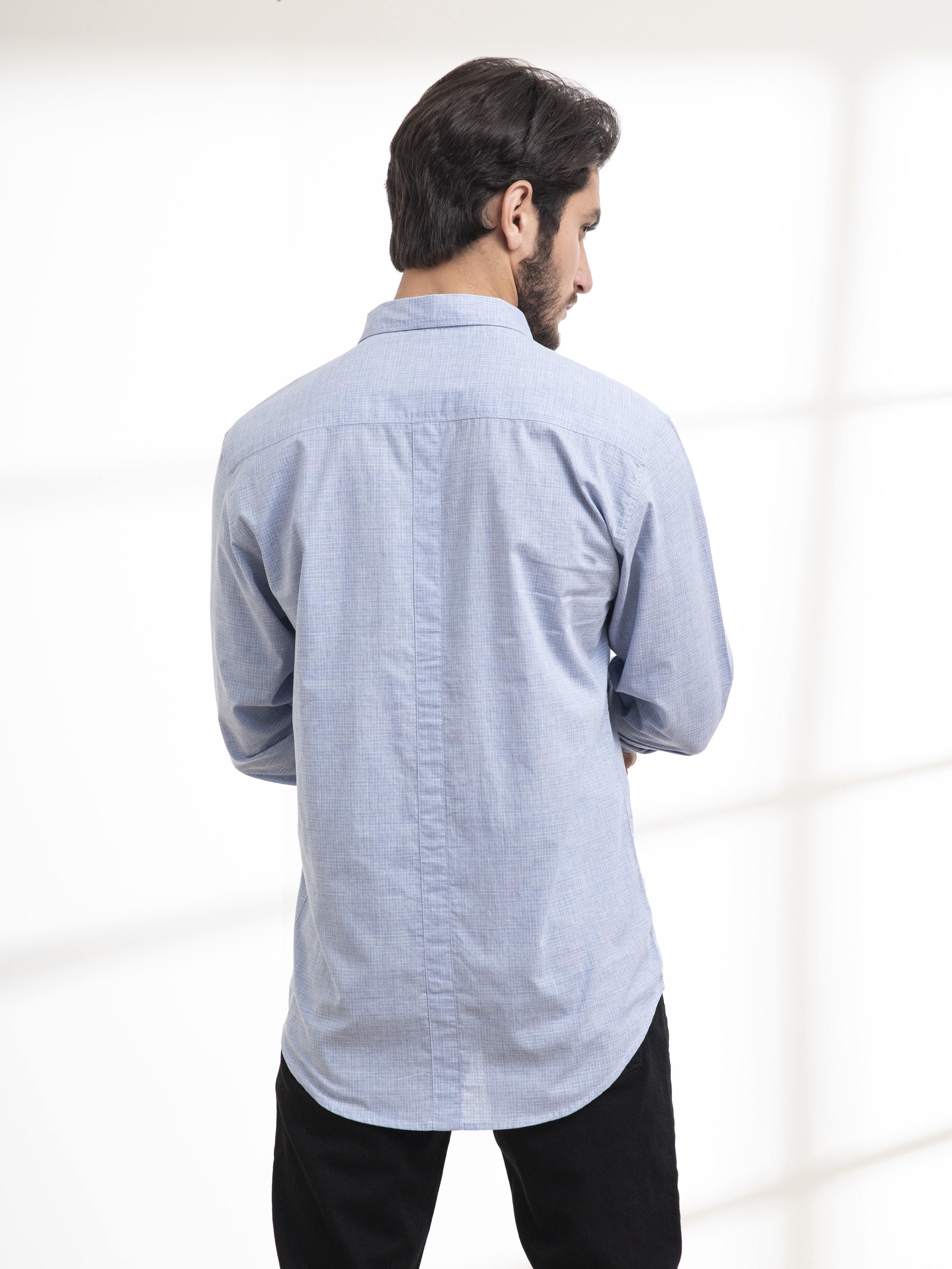 CASUAL SHIRT FULL SLEEVE SKY BLUE at Charcoal Clothing