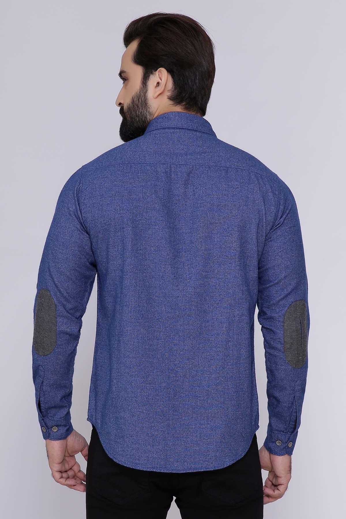 CASUAL SHIRT FULL SLEEVE SLIM FIT BLUE at Charcoal Clothing