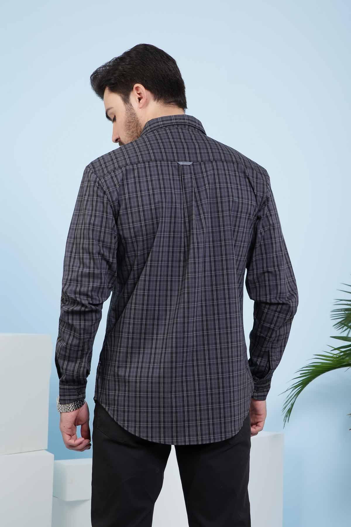 CASUAL SHIRT FULL SLEEVE SLIM FIT CHARCOAL GREY at Charcoal Clothing