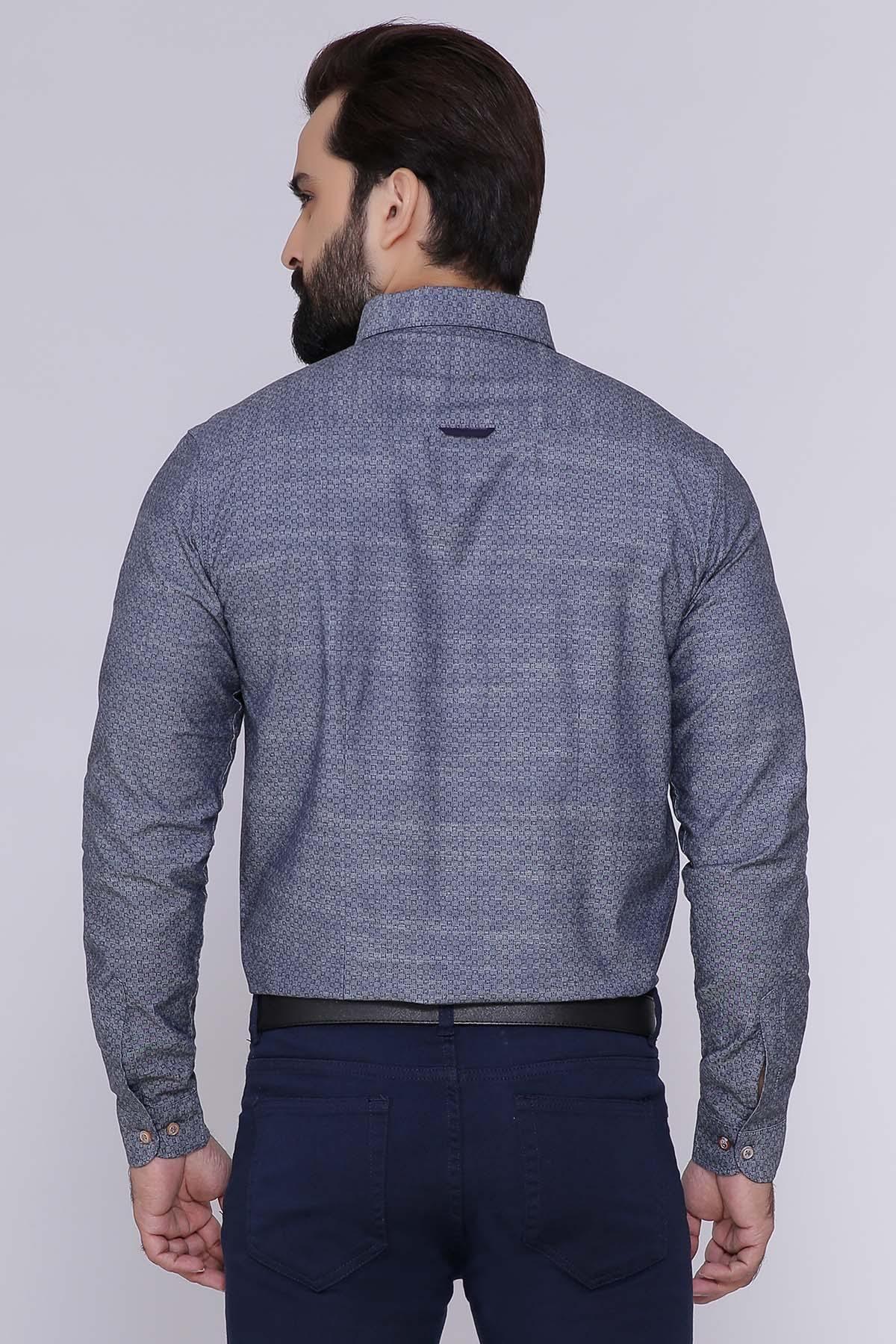 CASUAL SHIRT FULL SLEEVE SLIM FIT GREY at Charcoal Clothing