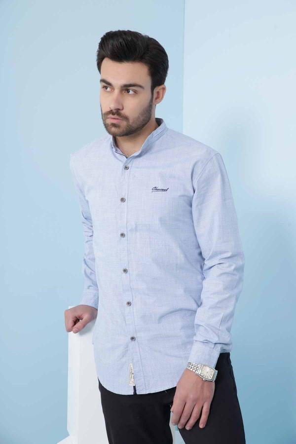 CASUAL SHIRT FULL SLEEVE SLIM FIT SKY BLUE at Charcoal Clothing