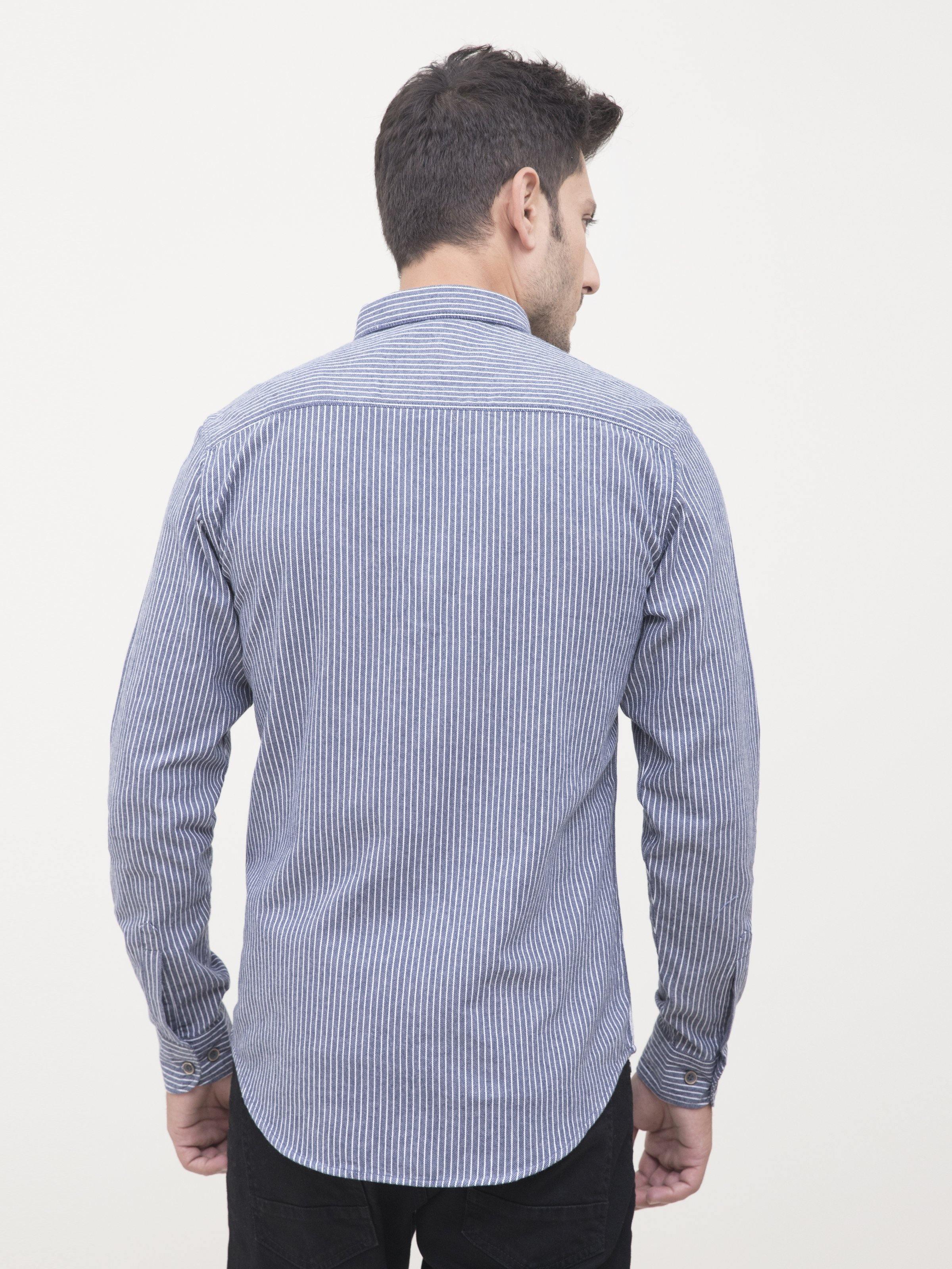 CASUAL SHIRT FULL SLEEVE STEEL GREY at Charcoal Clothing