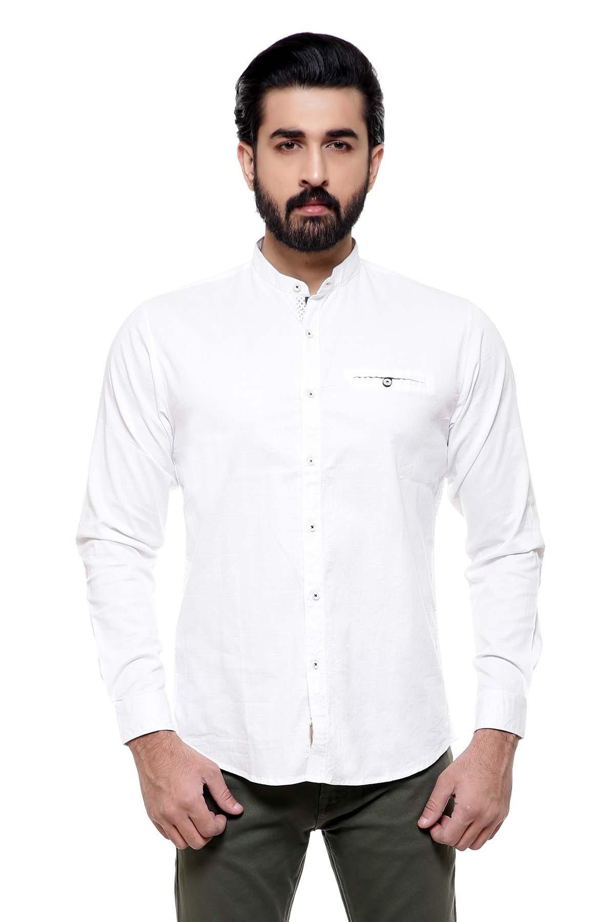 CASUAL SHIRT FULL SLEEVE WHITE at Charcoal Clothing