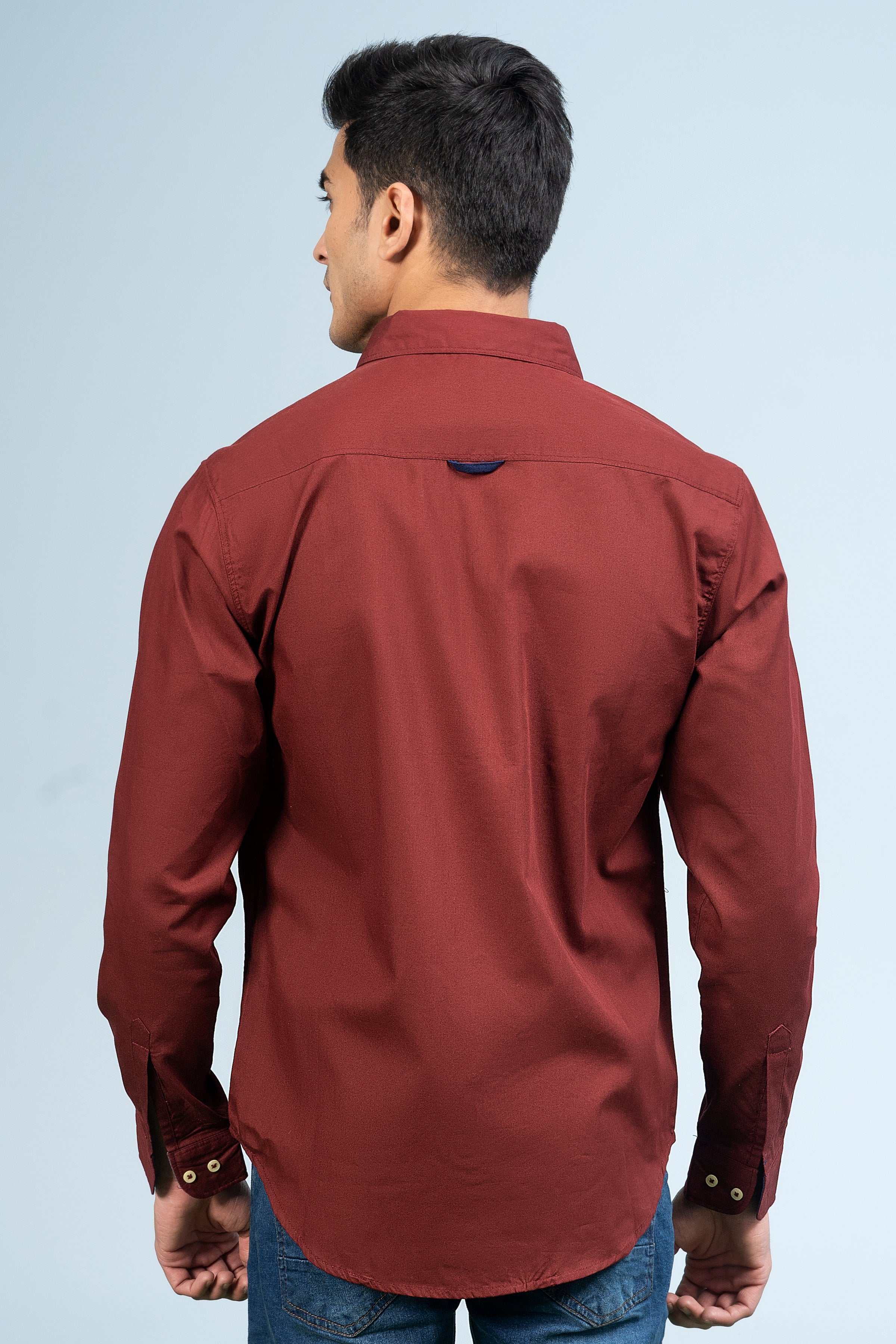 CASUAL SHIRT MAROON at Charcoal Clothing