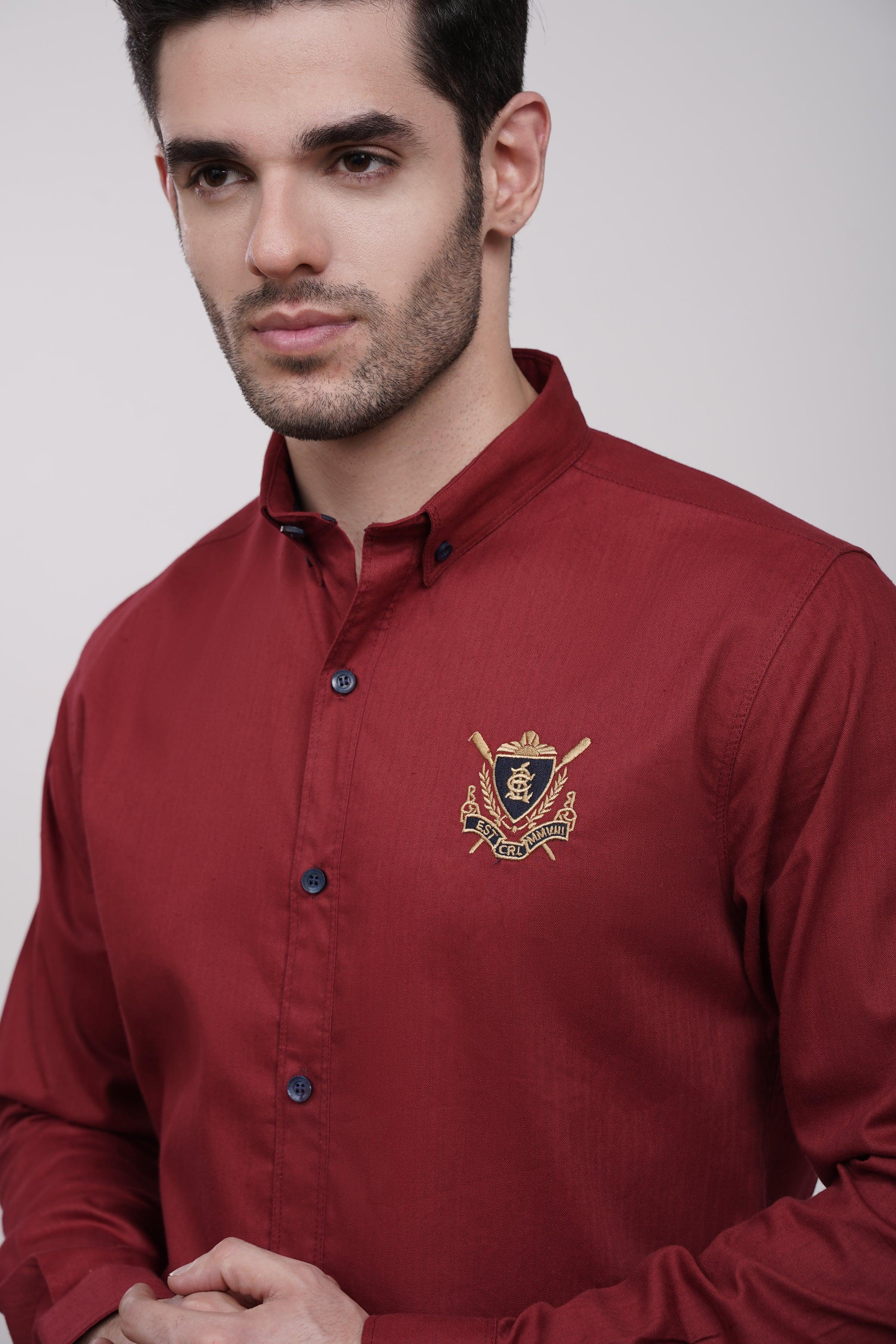 CASUAL SHIRT MAROON at Charcoal Clothing