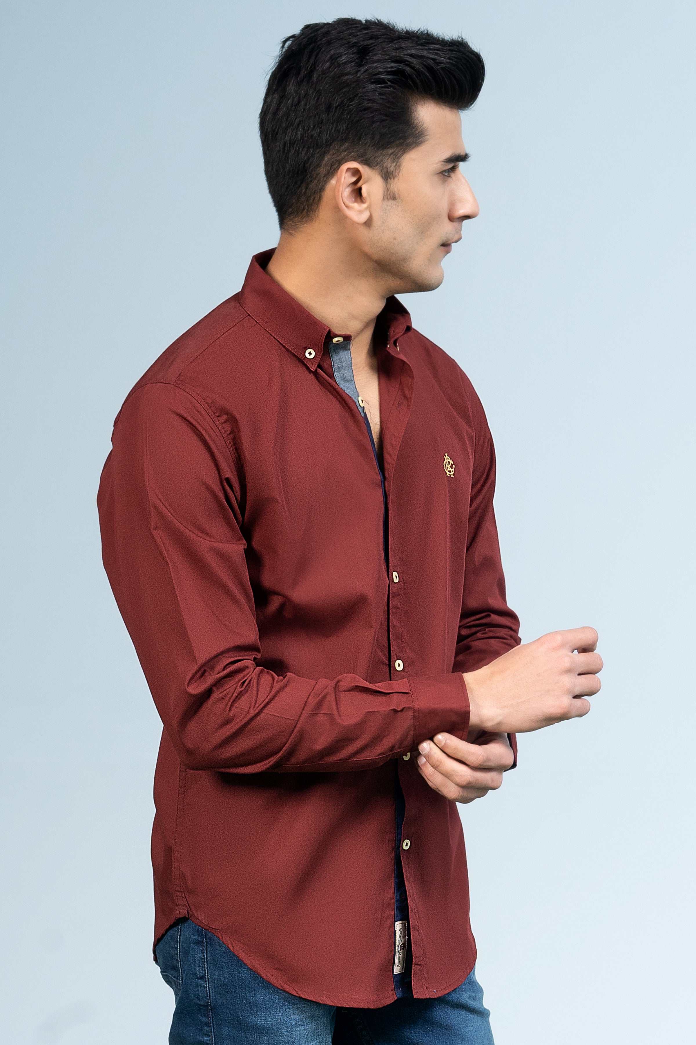 CASUAL SHIRT MAROON at Charcoal Clothing