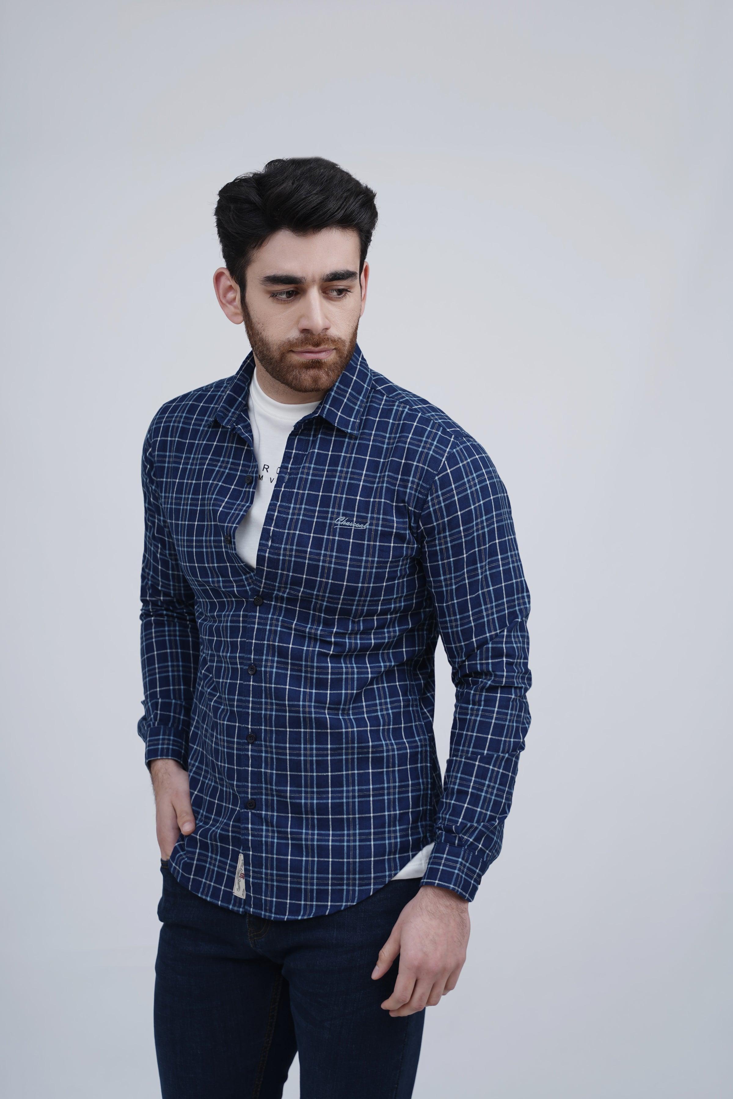 CASUAL SHIRT ROYAL BLUE at Charcoal Clothing