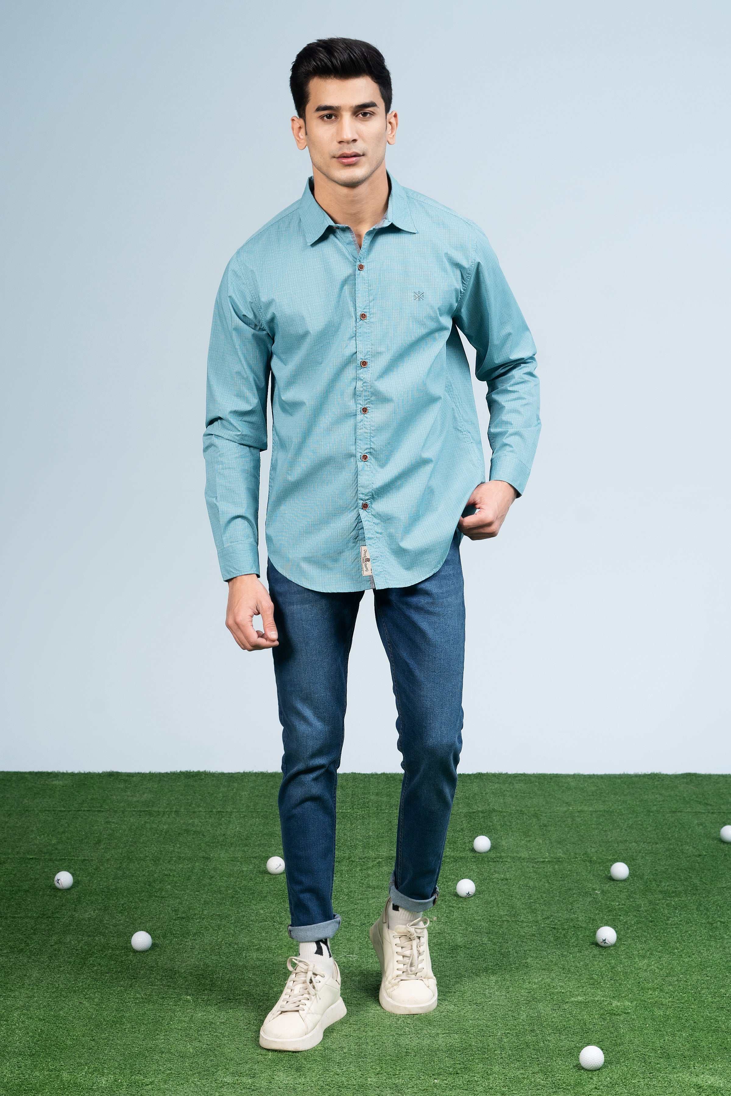 Shop CASUAL SHIRT SEA GREEN For Men Online