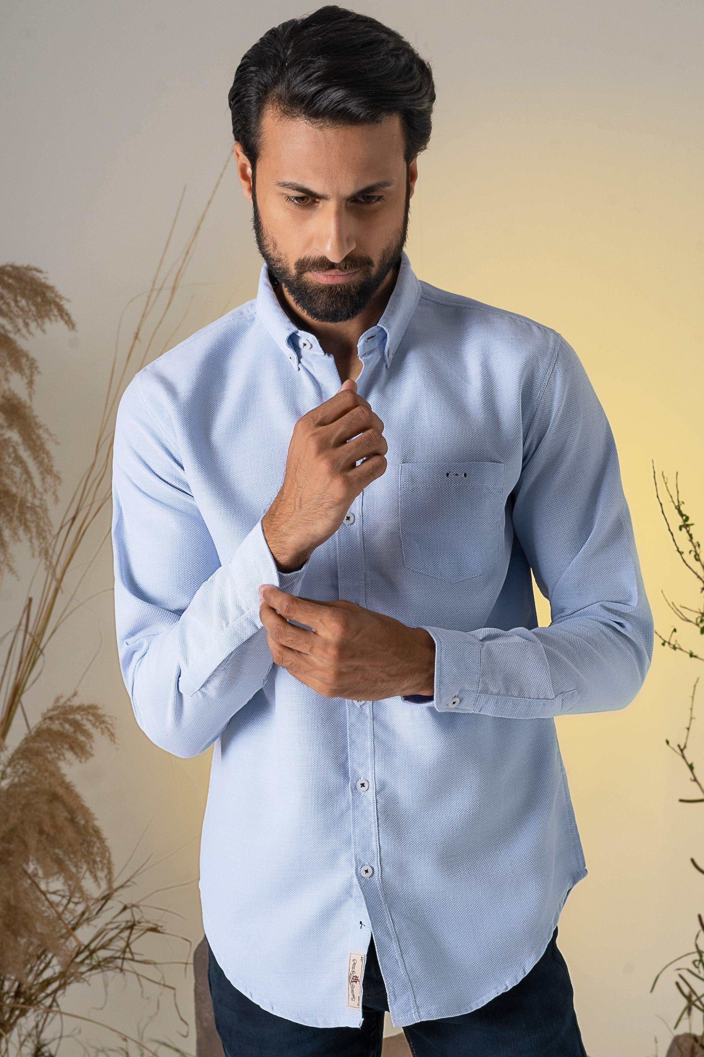 CASUAL SHIRT SKY BLUE at Charcoal Clothing