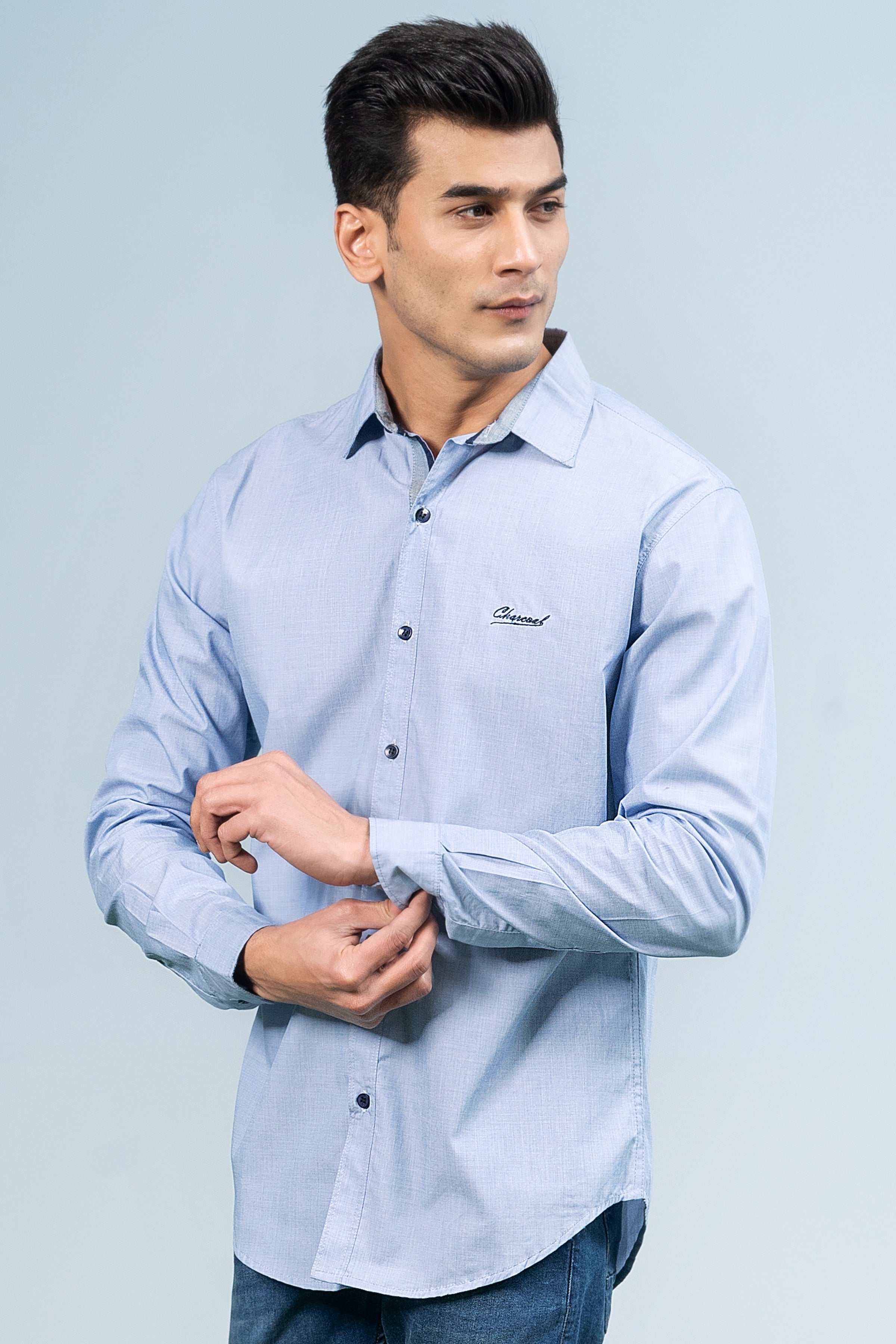 CASUAL SHIRT SKY BLUE at Charcoal Clothing