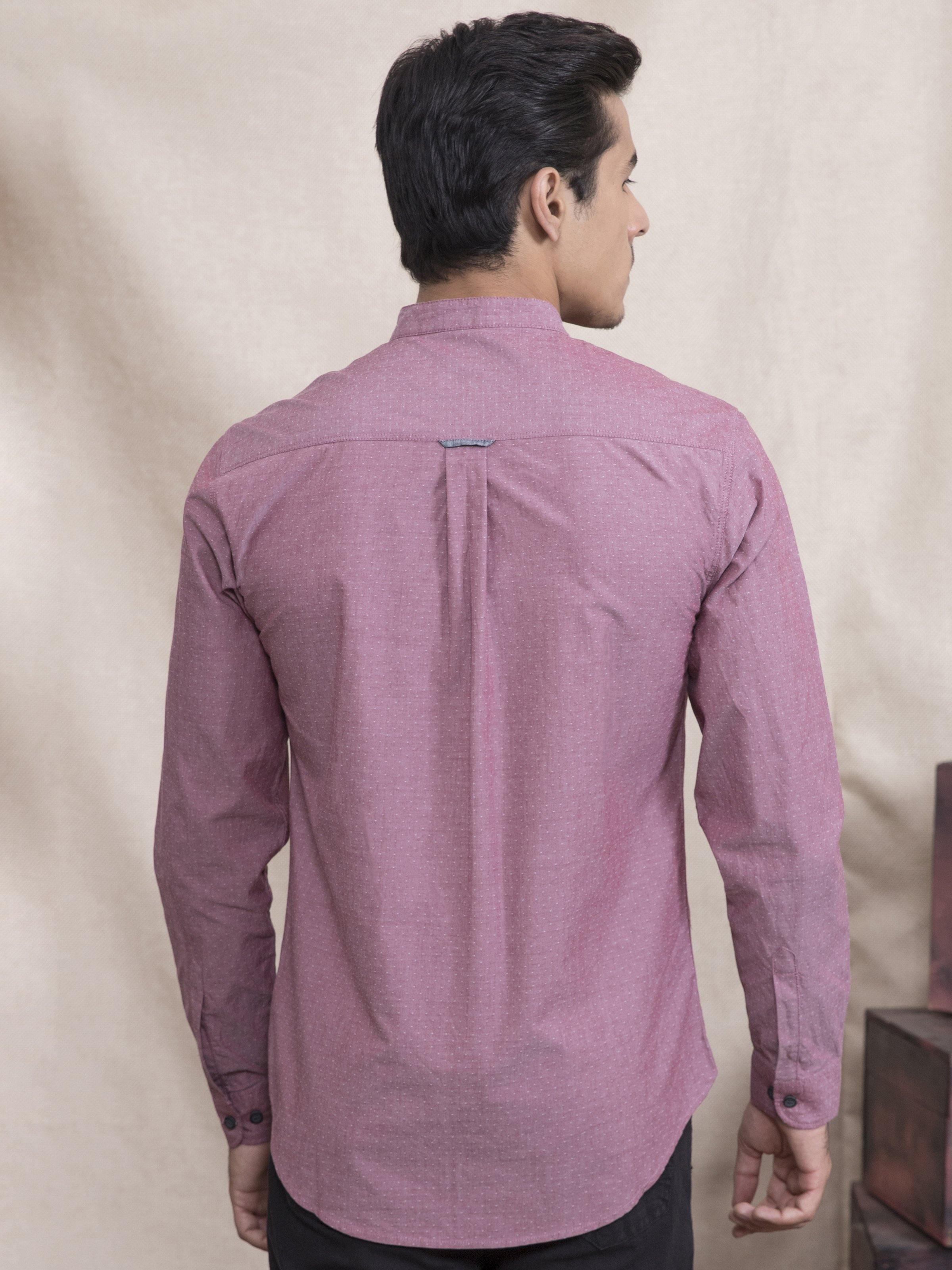 CASUAL SHIRT  SLIM FIT FULL SLEEVE PINK at Charcoal Clothing