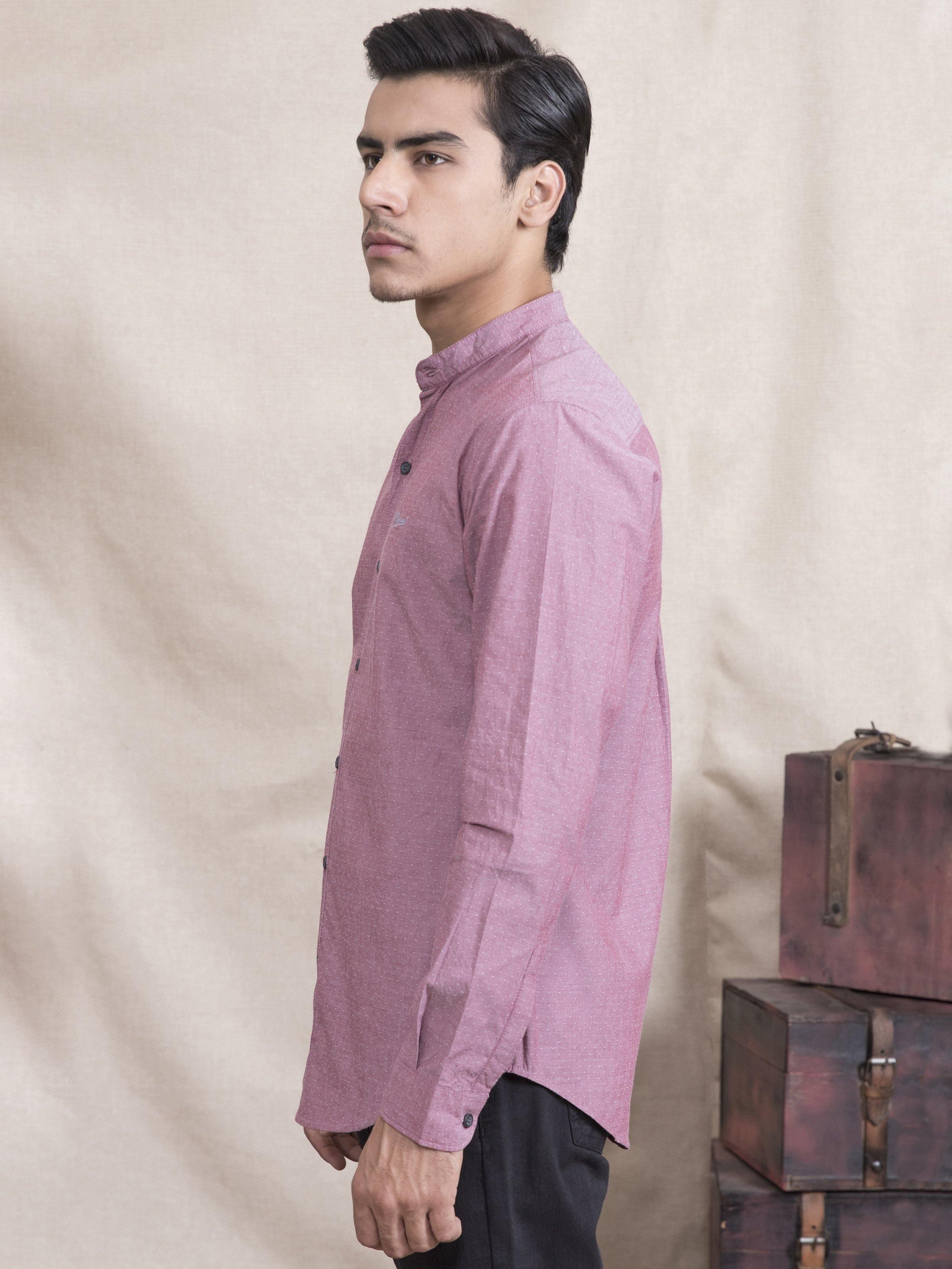 CASUAL SHIRT  SLIM FIT FULL SLEEVE PINK at Charcoal Clothing
