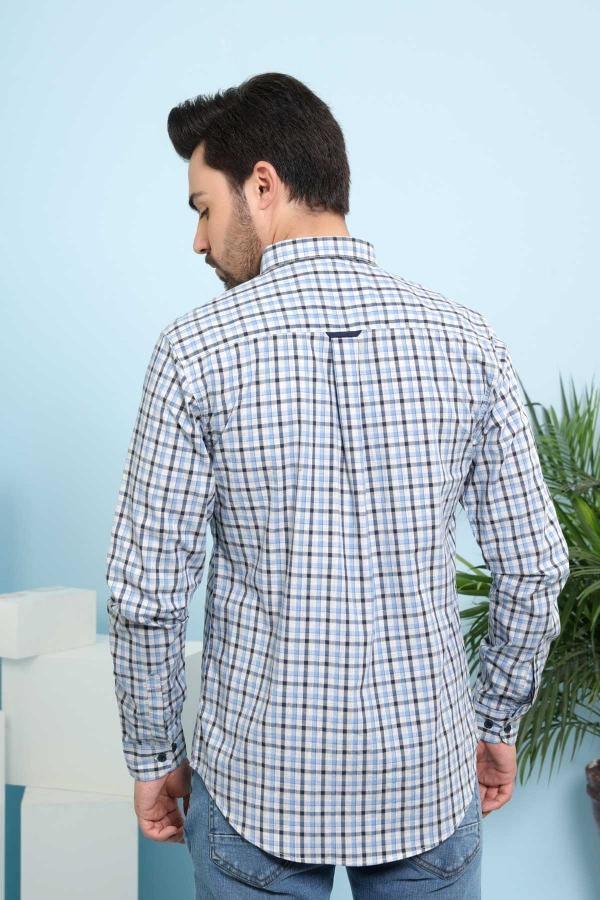 CASUAL SHIRTS FULL SLEEVE SLIM FIT BLUE GREY at Charcoal Clothing