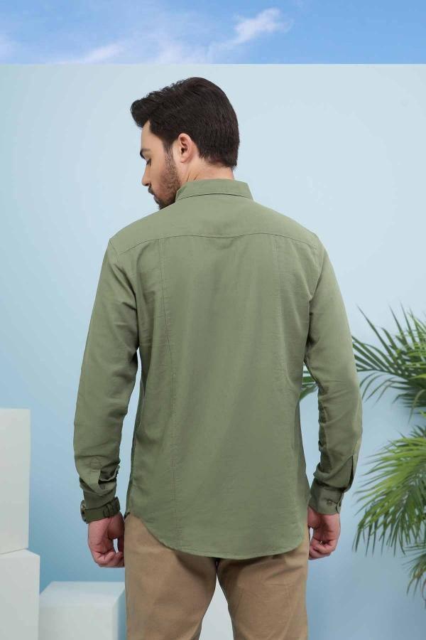 CASUAL SHIRTS FULL SLEEVE SLIM FIT GREEN at Charcoal Clothing