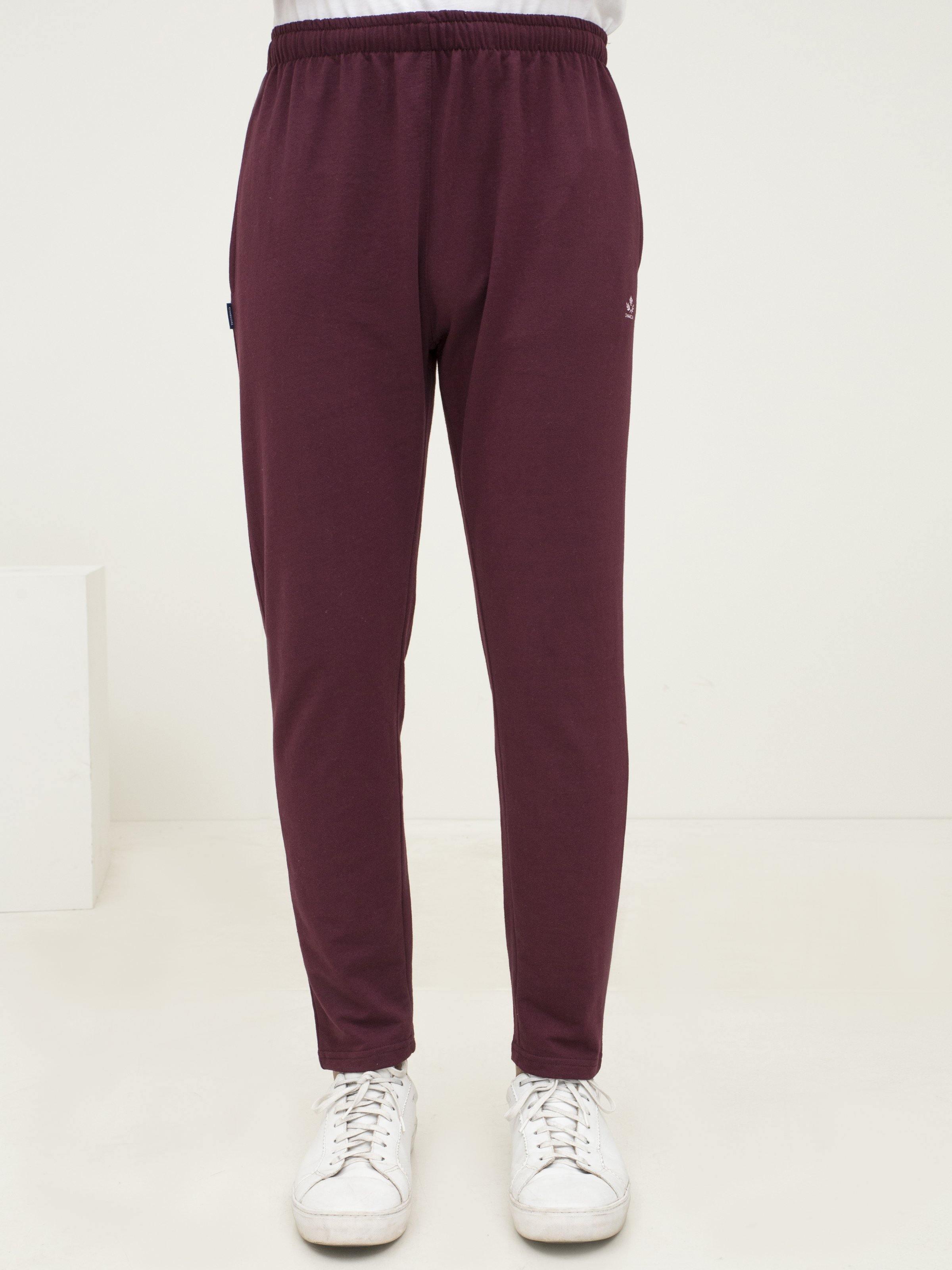 CASUAL TROUSER KNITTED SLEEPWEAR MAROON MELANGE at Charcoal Clothing