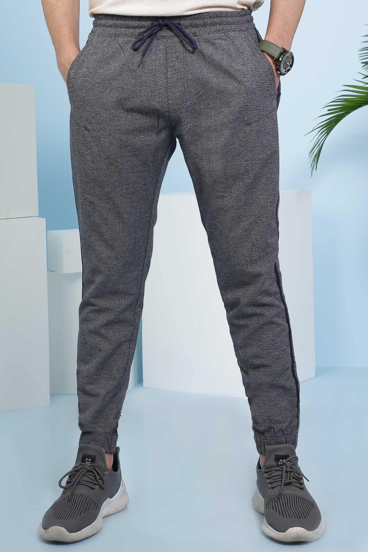 CASUAL TROUSER  SLIM FIT BLACK GREY at Charcoal Clothing