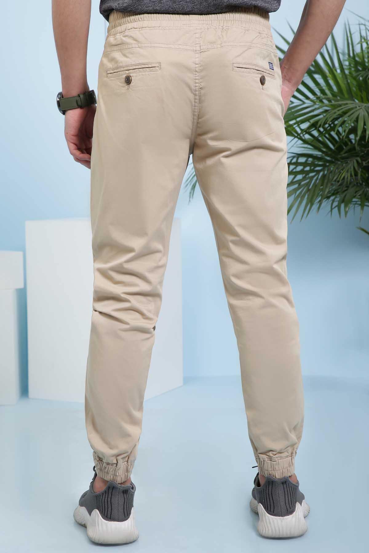 CASUAL TROUSER SLIM FIT LIGHT KHAKI at Charcoal Clothing