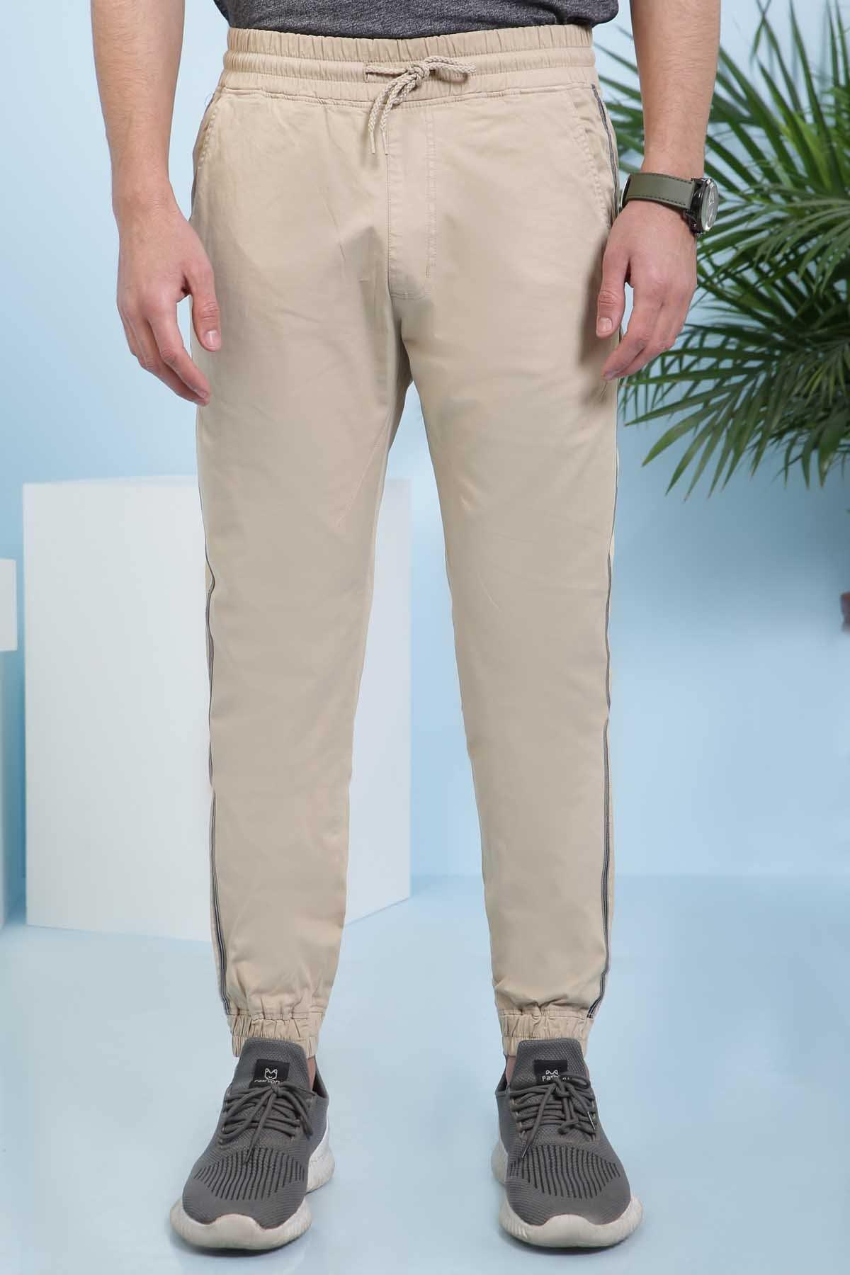 CASUAL TROUSER SLIM FIT LIGHT KHAKI at Charcoal Clothing