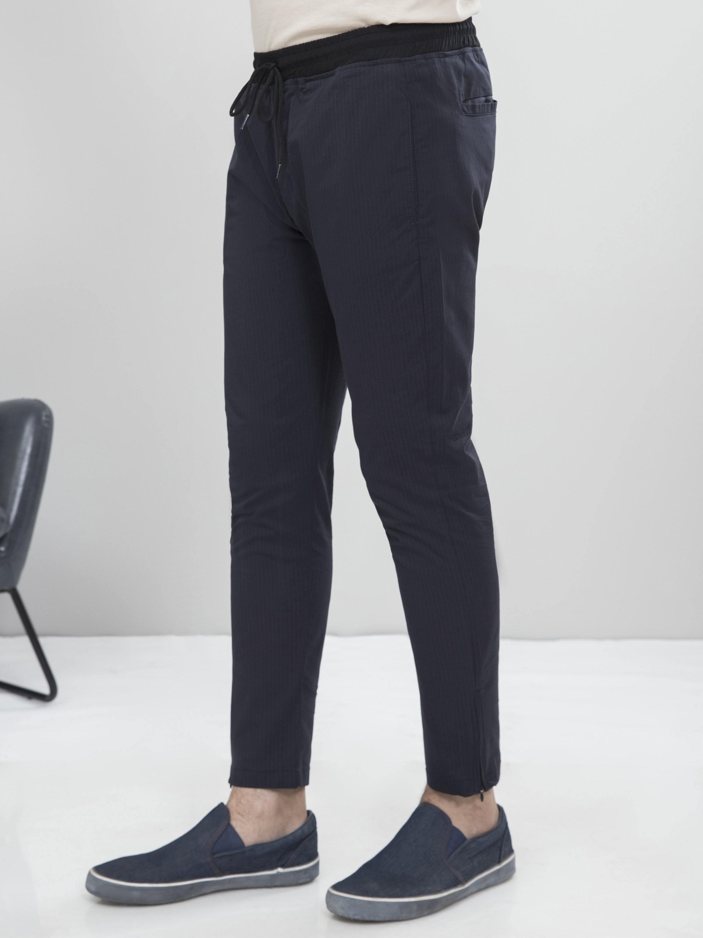 CASUAL TROUSER TAPERED FIT BLUE GREY at Charcoal Clothing