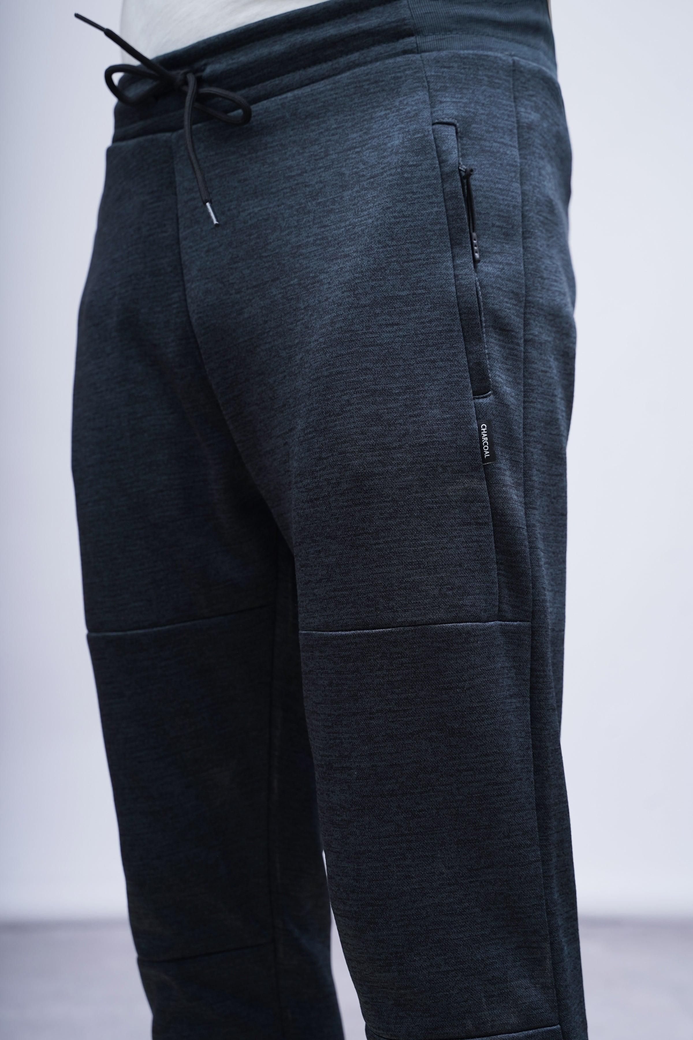CHAIN YARN FLEECE TROUSER OLIVE MELANGE at Charcoal Clothing