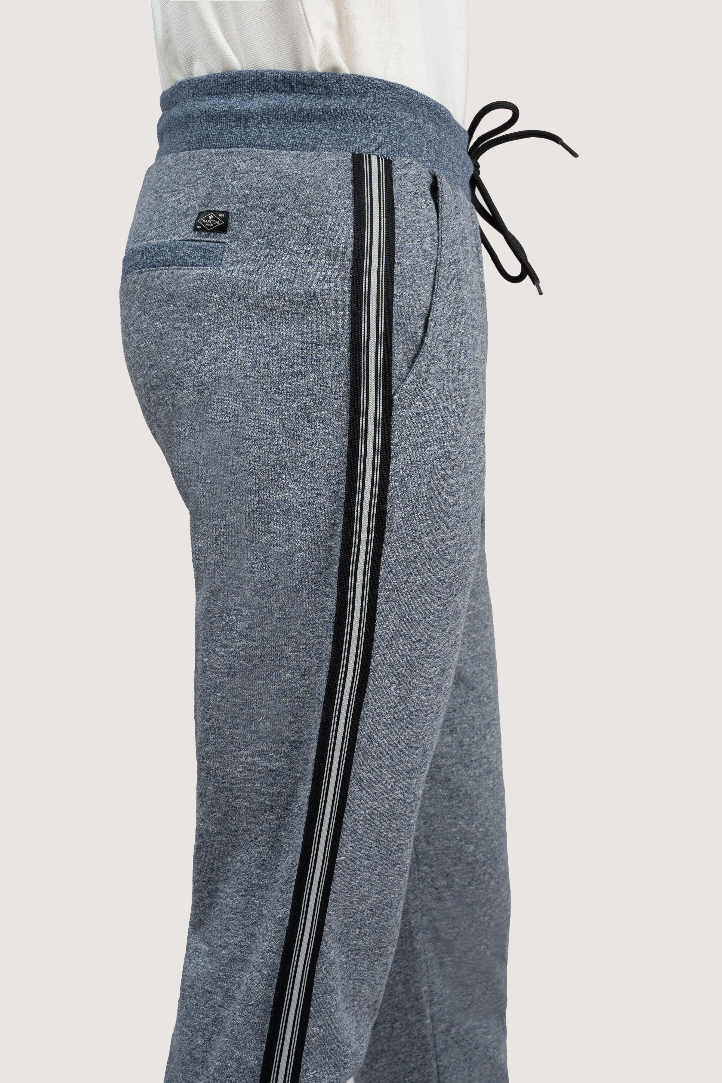 CHAIN YARN SLIMFIT JOGGER TROUSER NAVY MELANGE at Charcoal Clothing