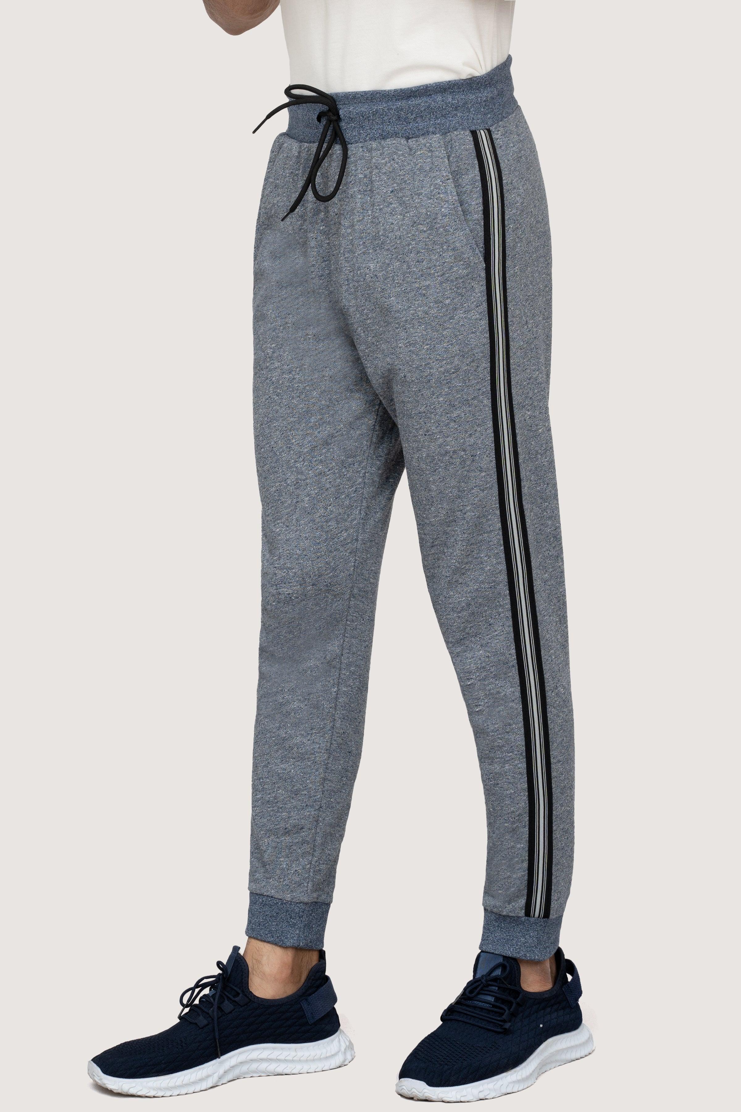 CHAIN YARN SLIMFIT JOGGER TROUSER NAVY MELANGE at Charcoal Clothing