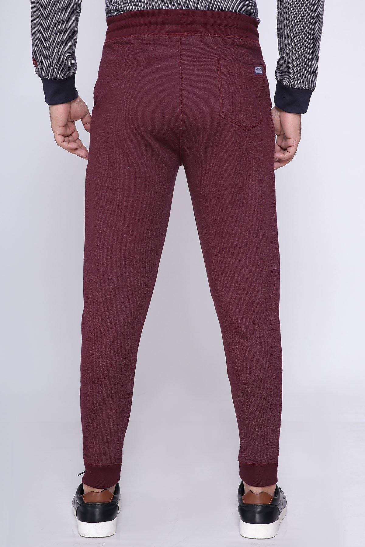 CHAIN YARN TROUSER MAROON at Charcoal Clothing