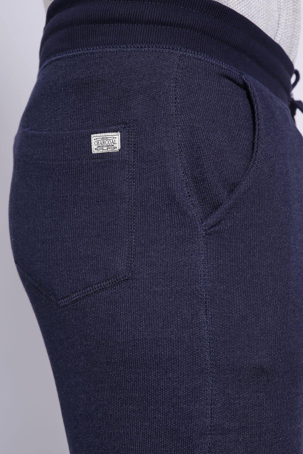 CHAIN YARN TROUSER NAVY at Charcoal Clothing